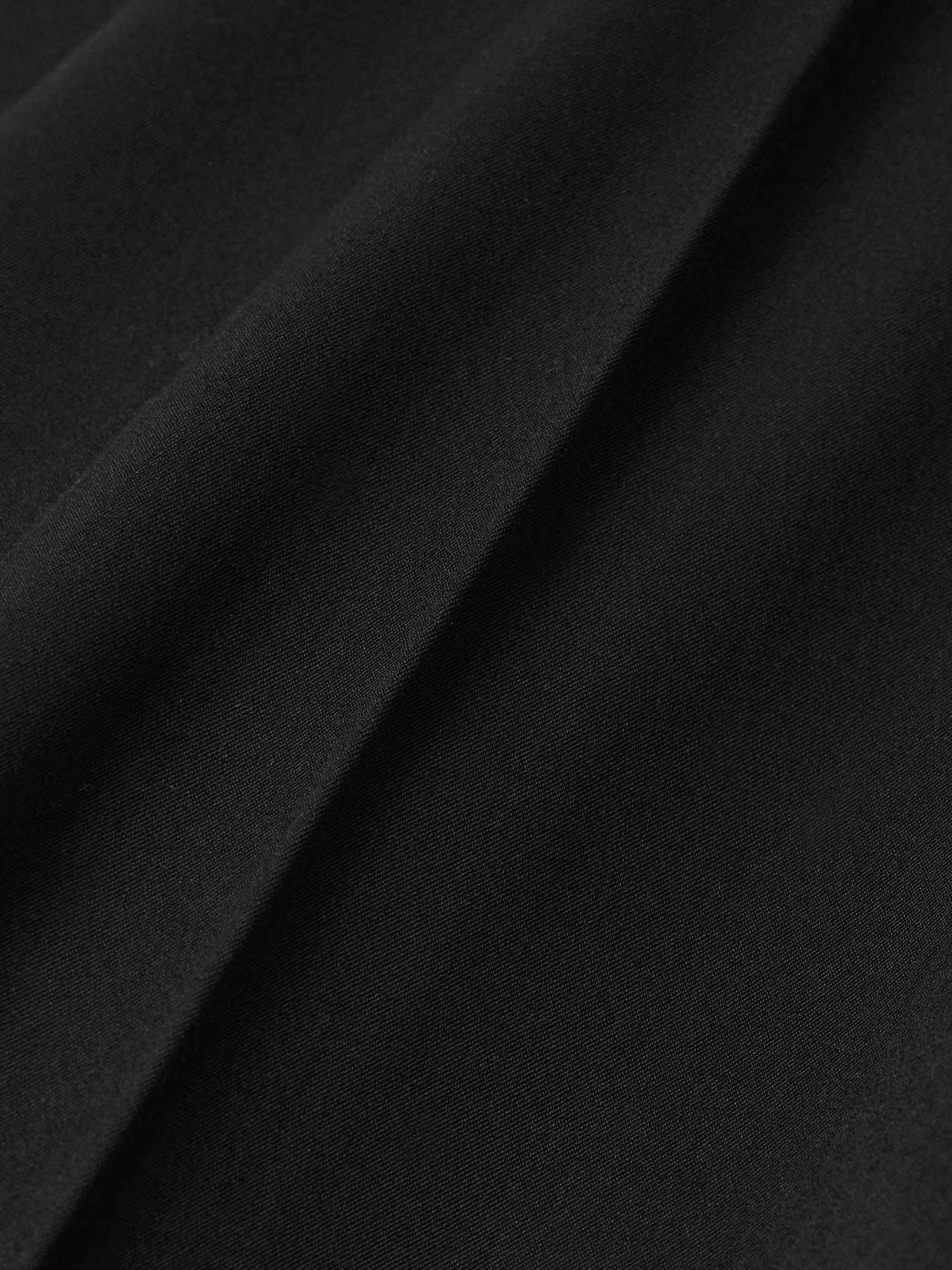 Pleated cotton and silk-blend sateen shorts view