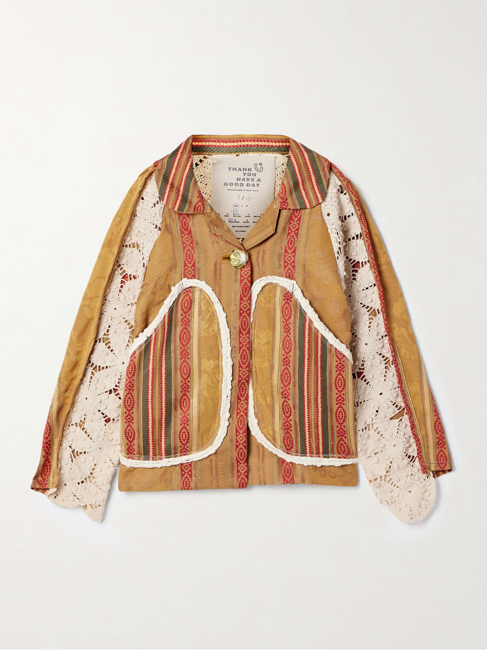 Gaeta crochet-paneled cotton-blend jacquard jacket hero visual