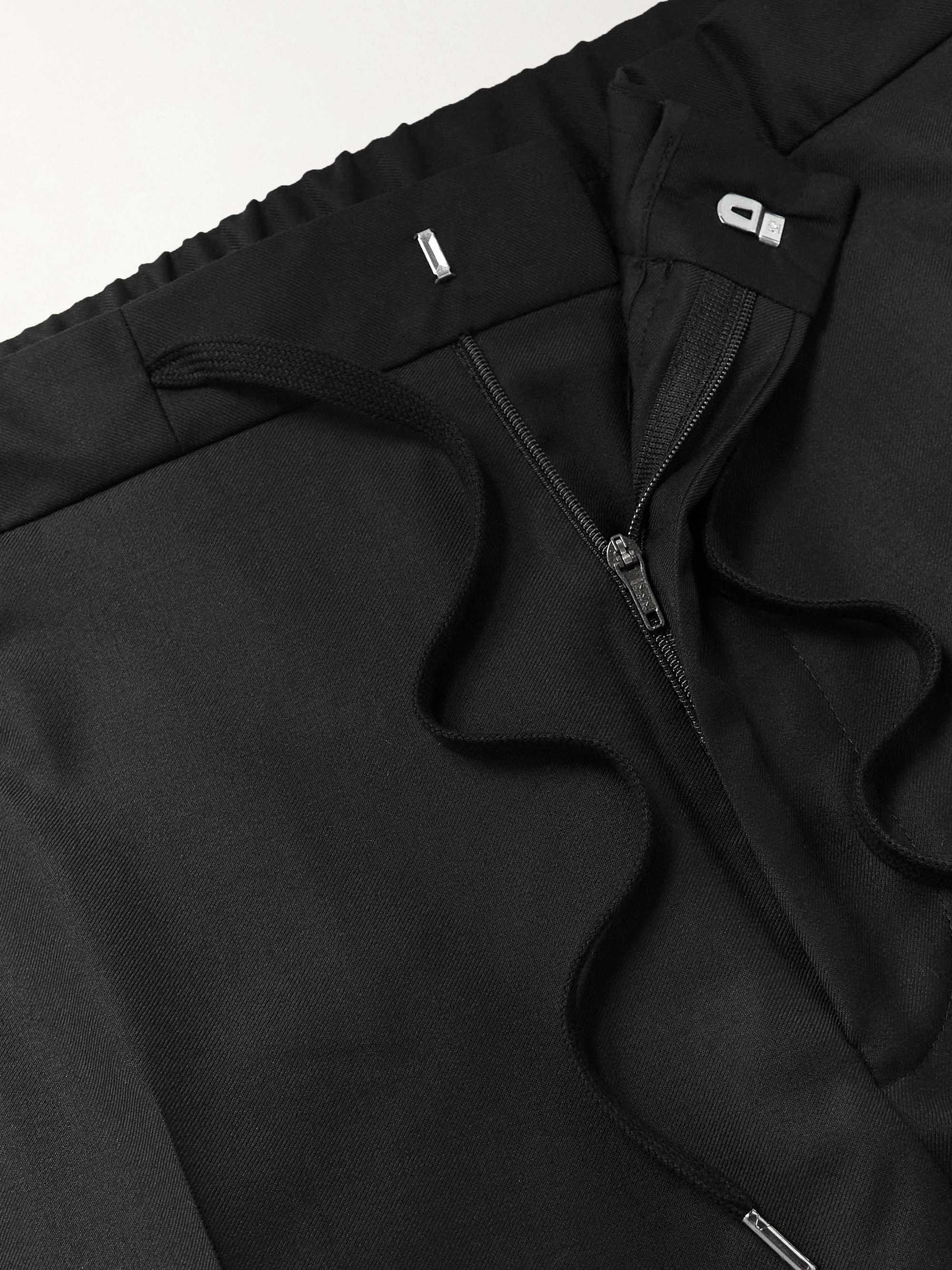 Straight-Leg Virgin Wool Drawstring Tuxedo Trousers view
