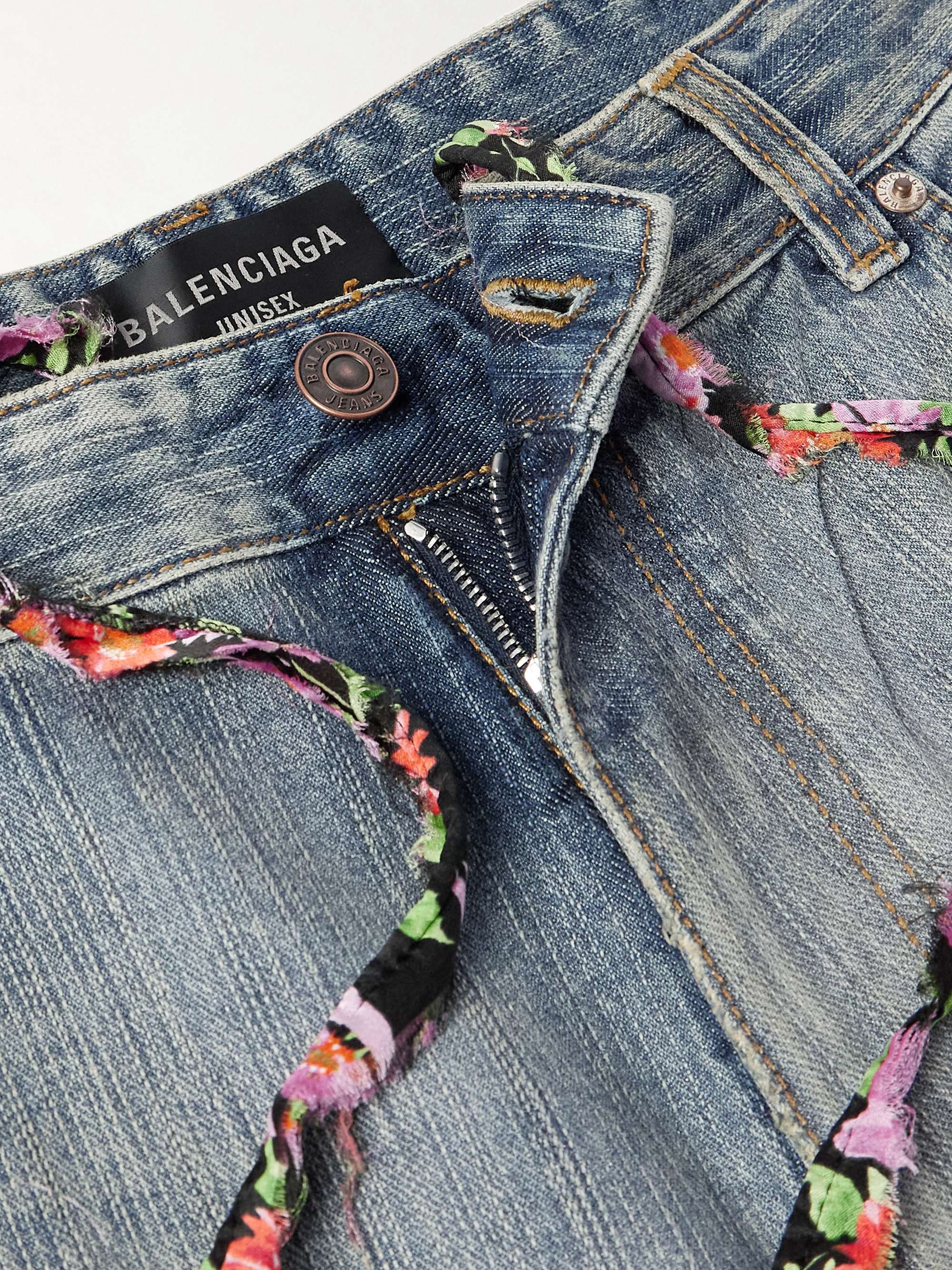 Y2K Wide-Leg Distressed Printed Jeans view