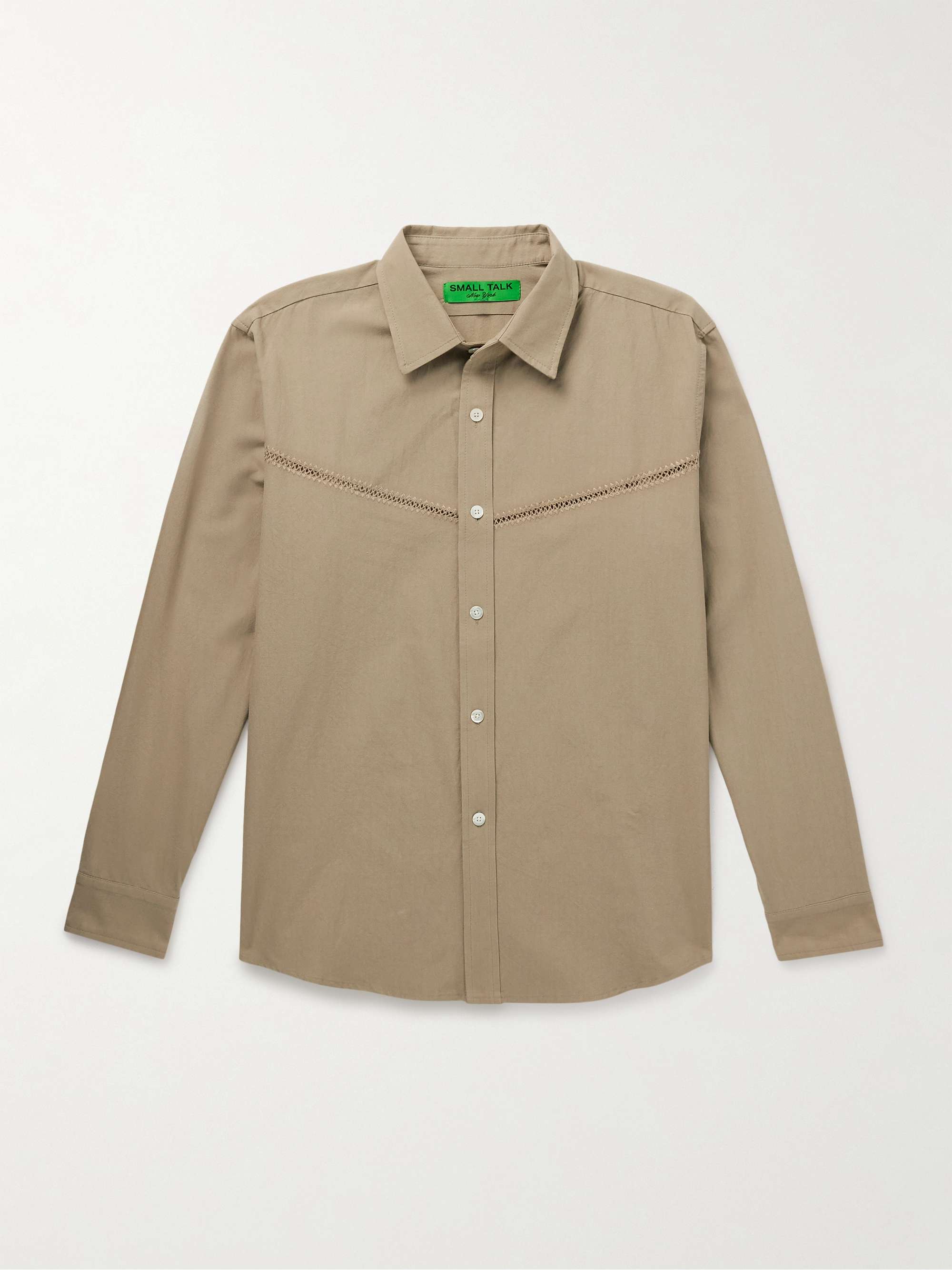 Crochet-Trimmed Cotton-Poplin Shirt hero visual