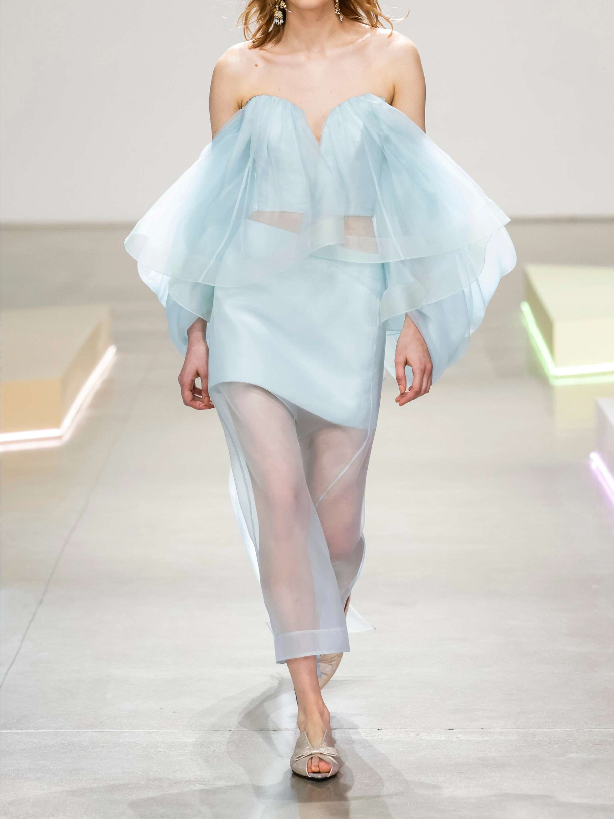 Crush layered silk-organza midi skirt view
