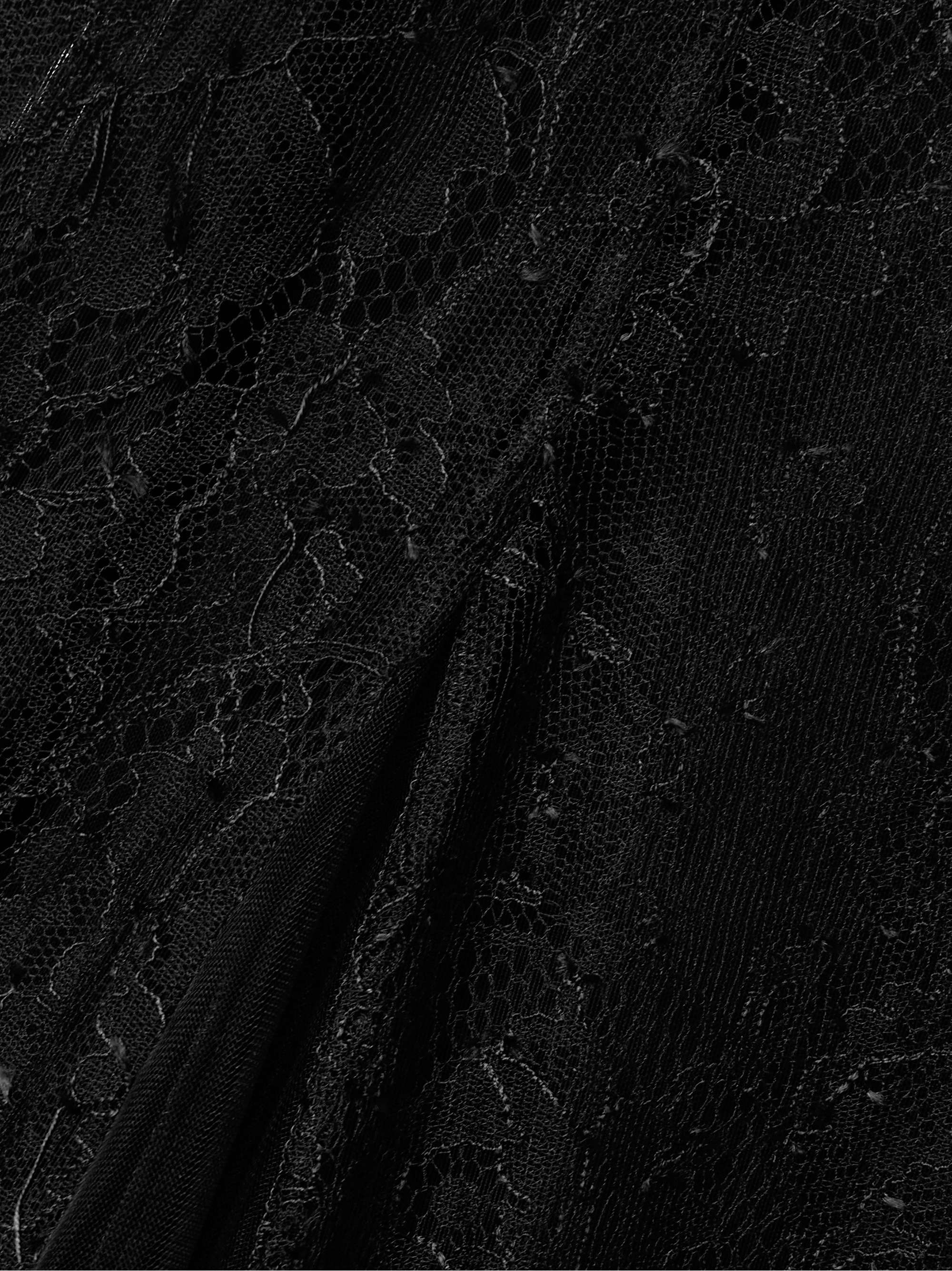 Gigi tulle-paneled Chantilly lace maxi dress view