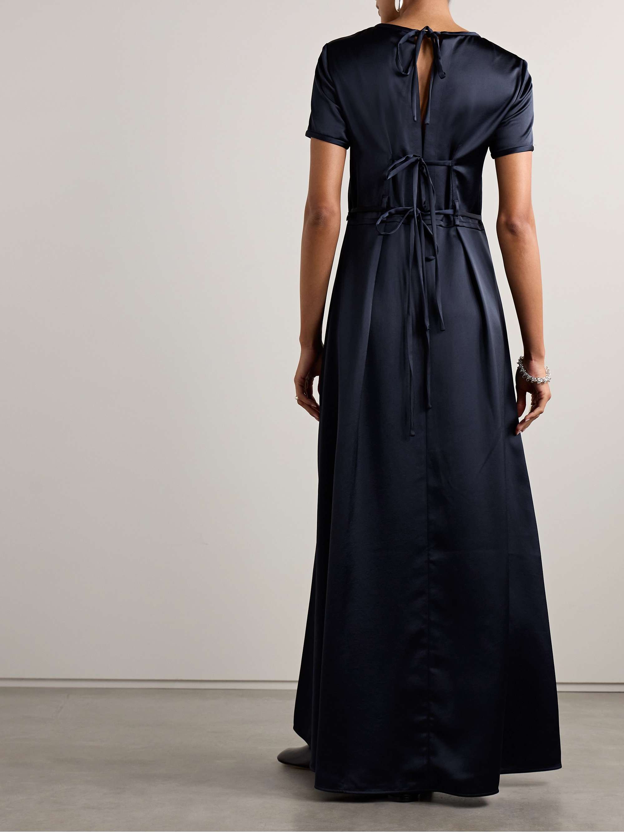 Delphine tie-detailed satin-twill maxi dress view