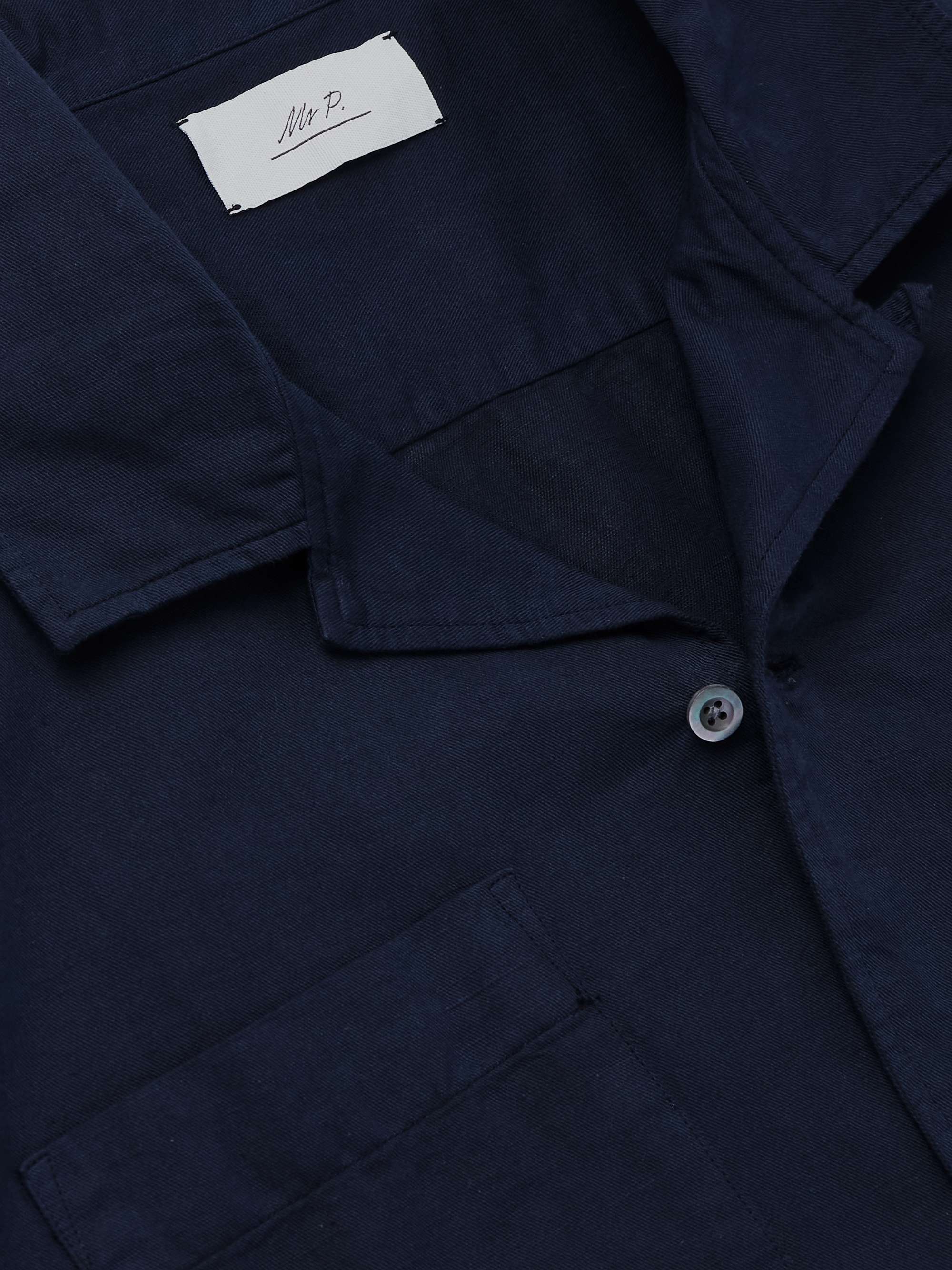 Michael 2 Convertible-Collar Cotton and Linen-Blend Twill Shirt view