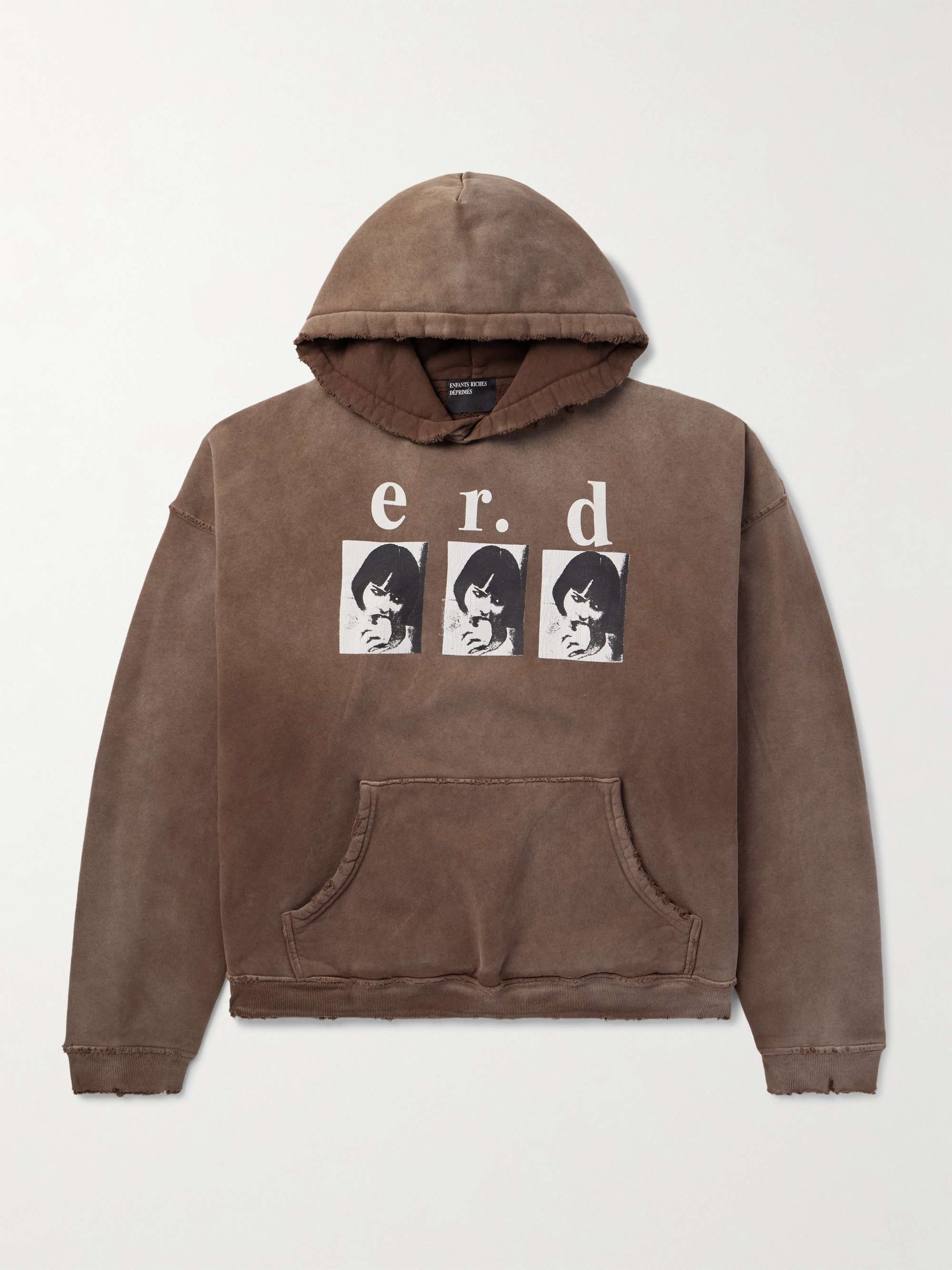 Louise Eats Sandwich Logo-Print Distressed Cotton-Jersey Hoodie hero visual