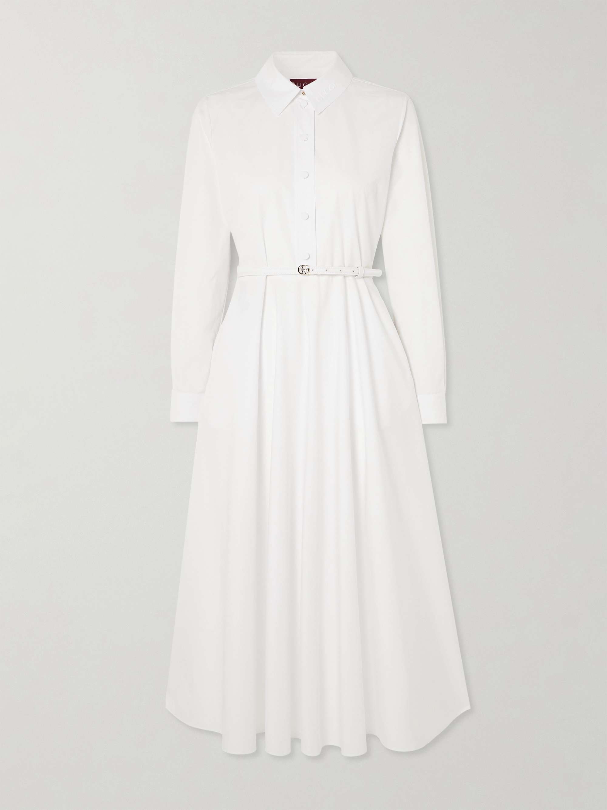 Belted embossed cotton-poplin maxi dress hero visual