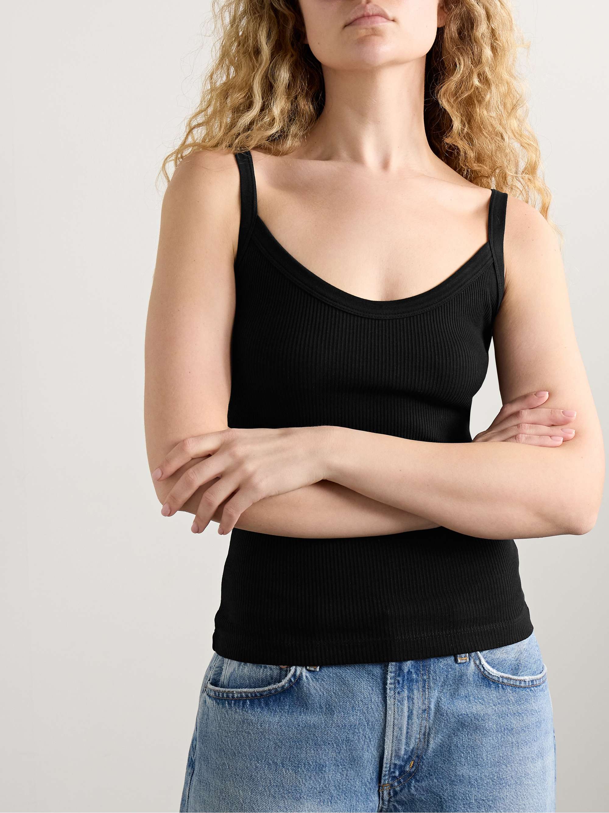 Jordan ribbed stretch-organic cotton and TENCEL™ Lyocell-blend tank view