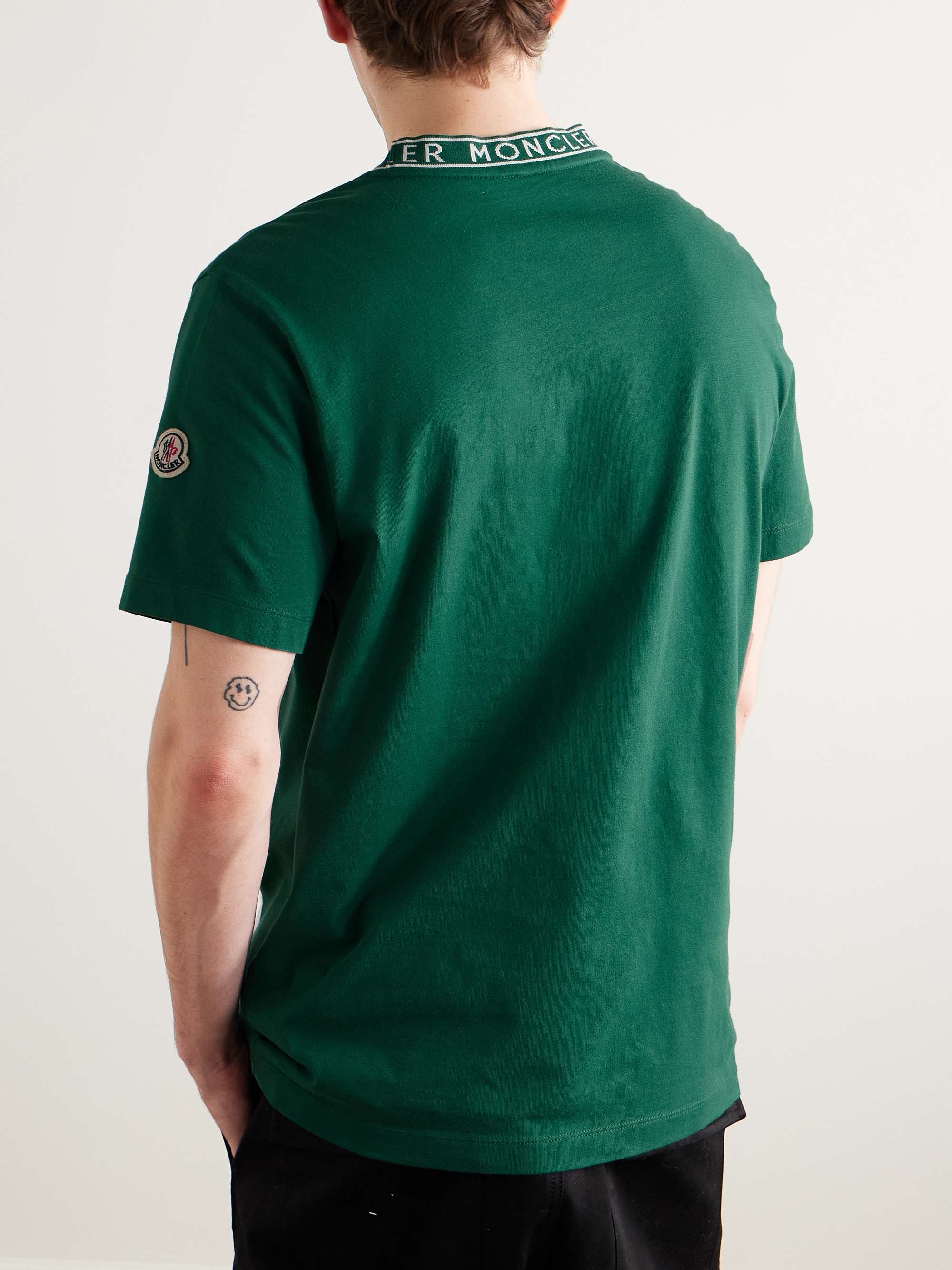 Slim-Fit Logo-Appliquéd Cotton-Jersey T-Shirt view