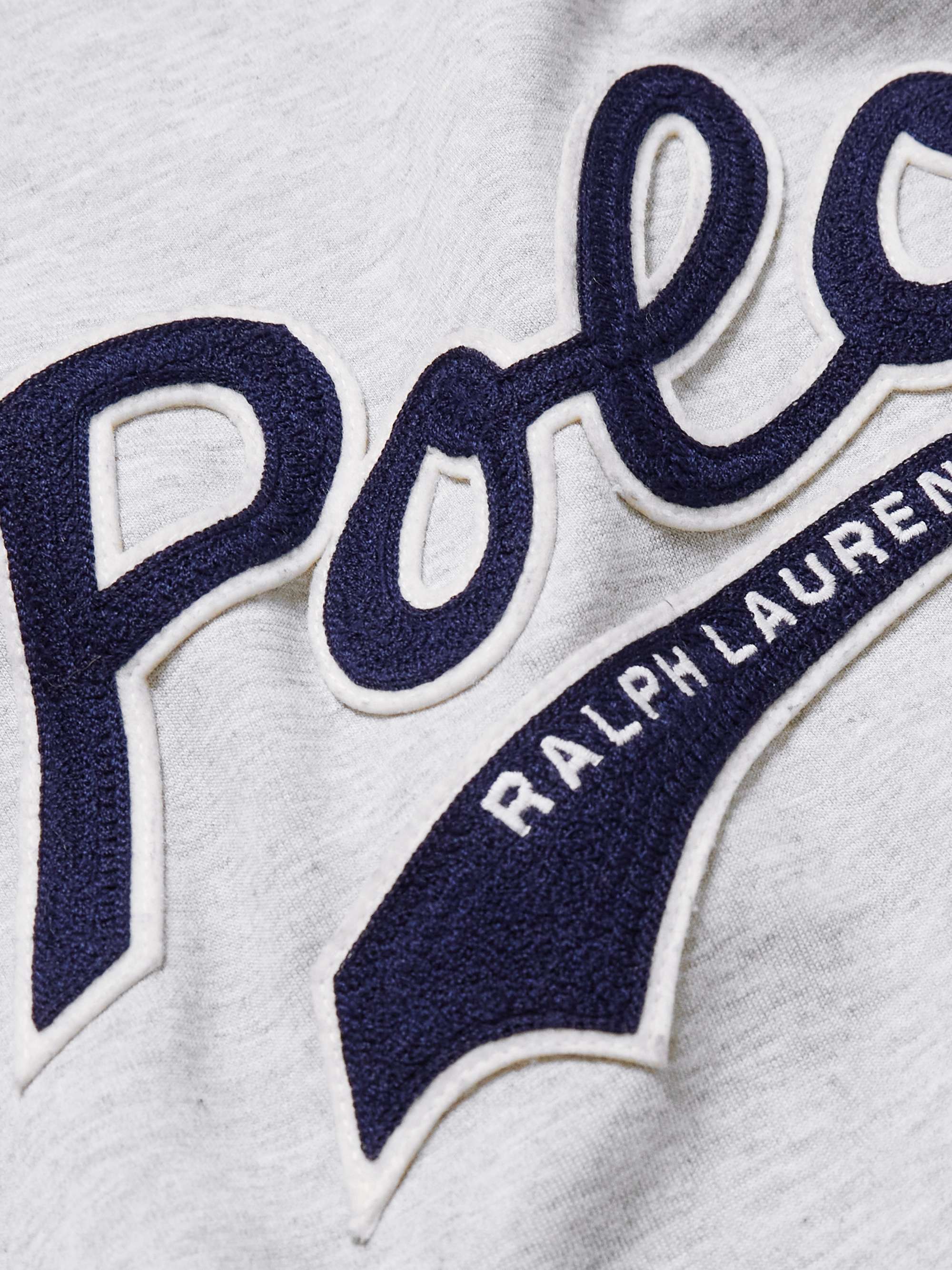 Logo-Appliquéd Embroidered Cotton-Jersey Hoodie view