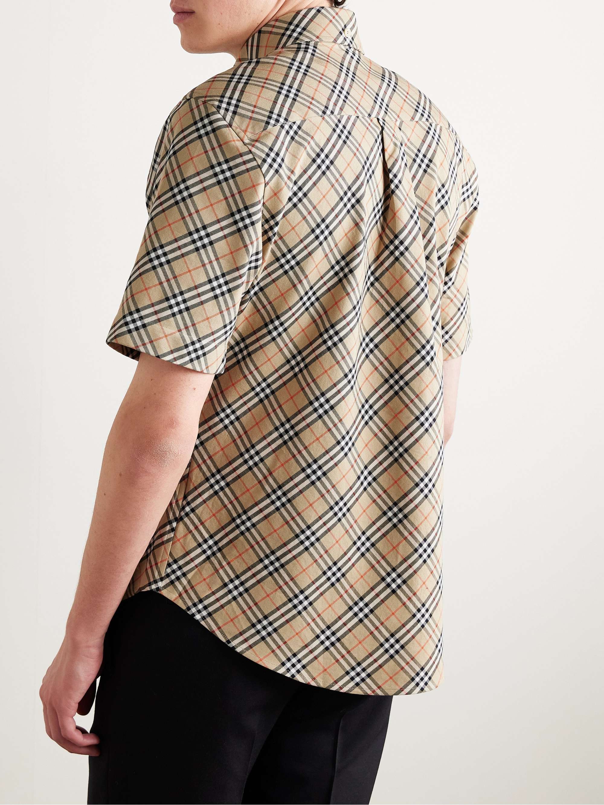 Slim-Fit Button-Down Collar Checked Cotton Oxford Shirt view