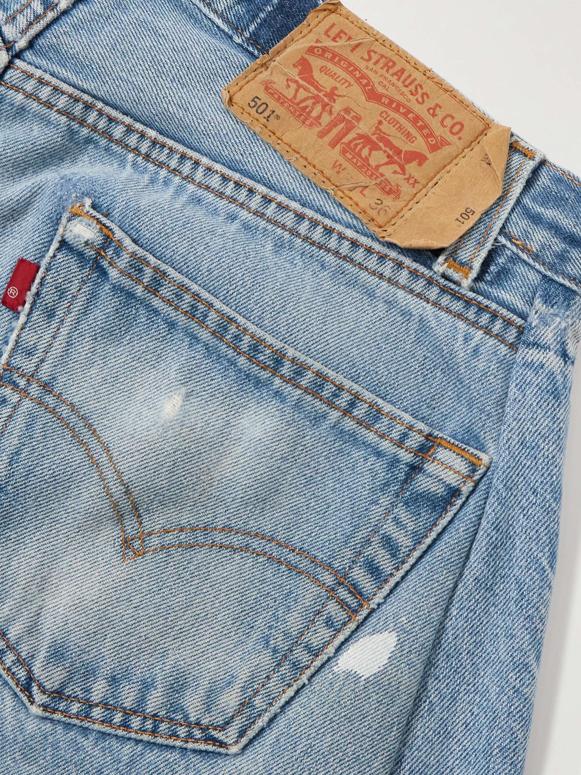 Vintage Lasso high-rise lace-trimmed distressed barrel-leg jeans view