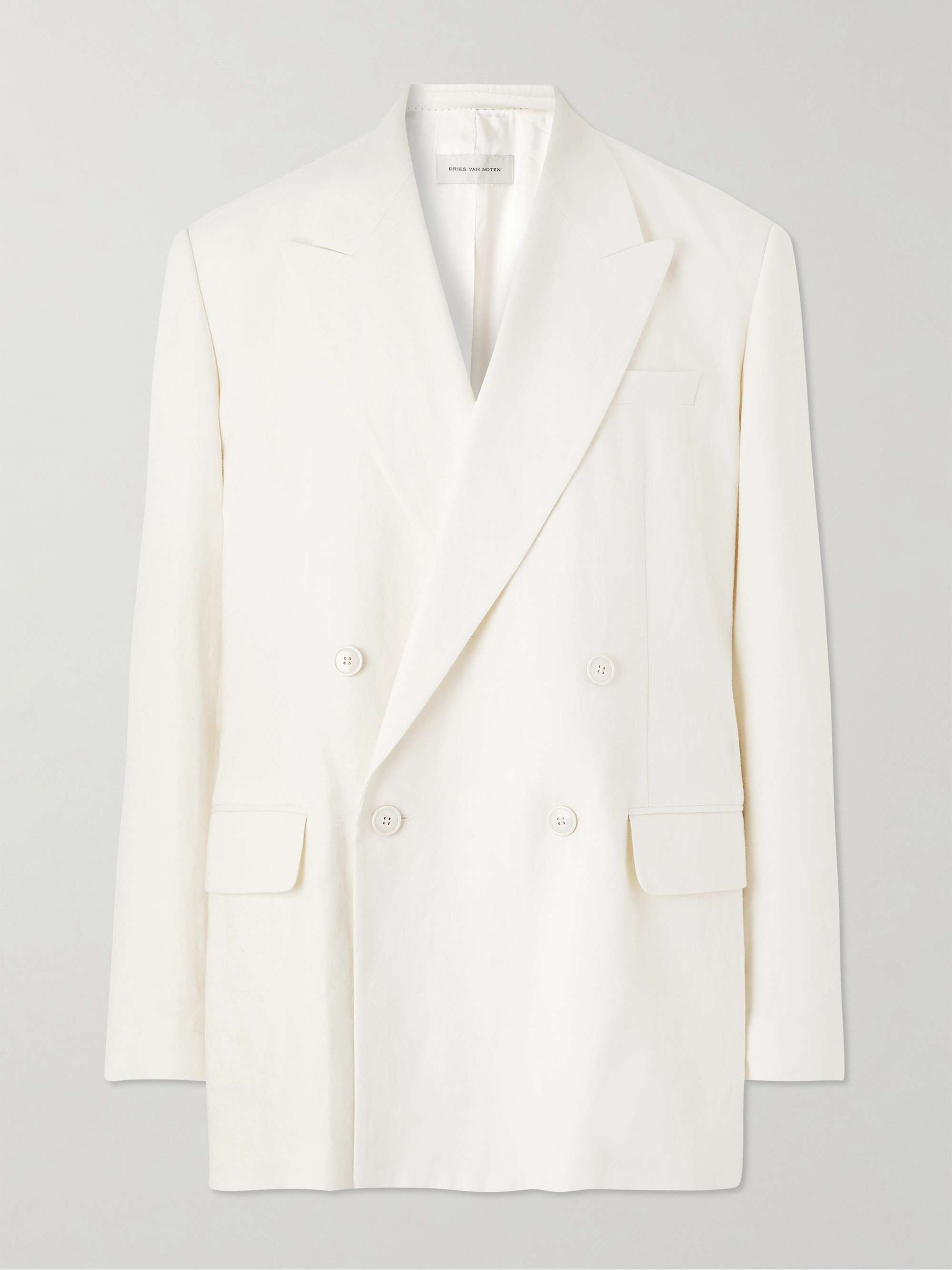 Oversized Double-Breasted Linen, Wool, Silk and Cashmere-Blend Blazer hero visual