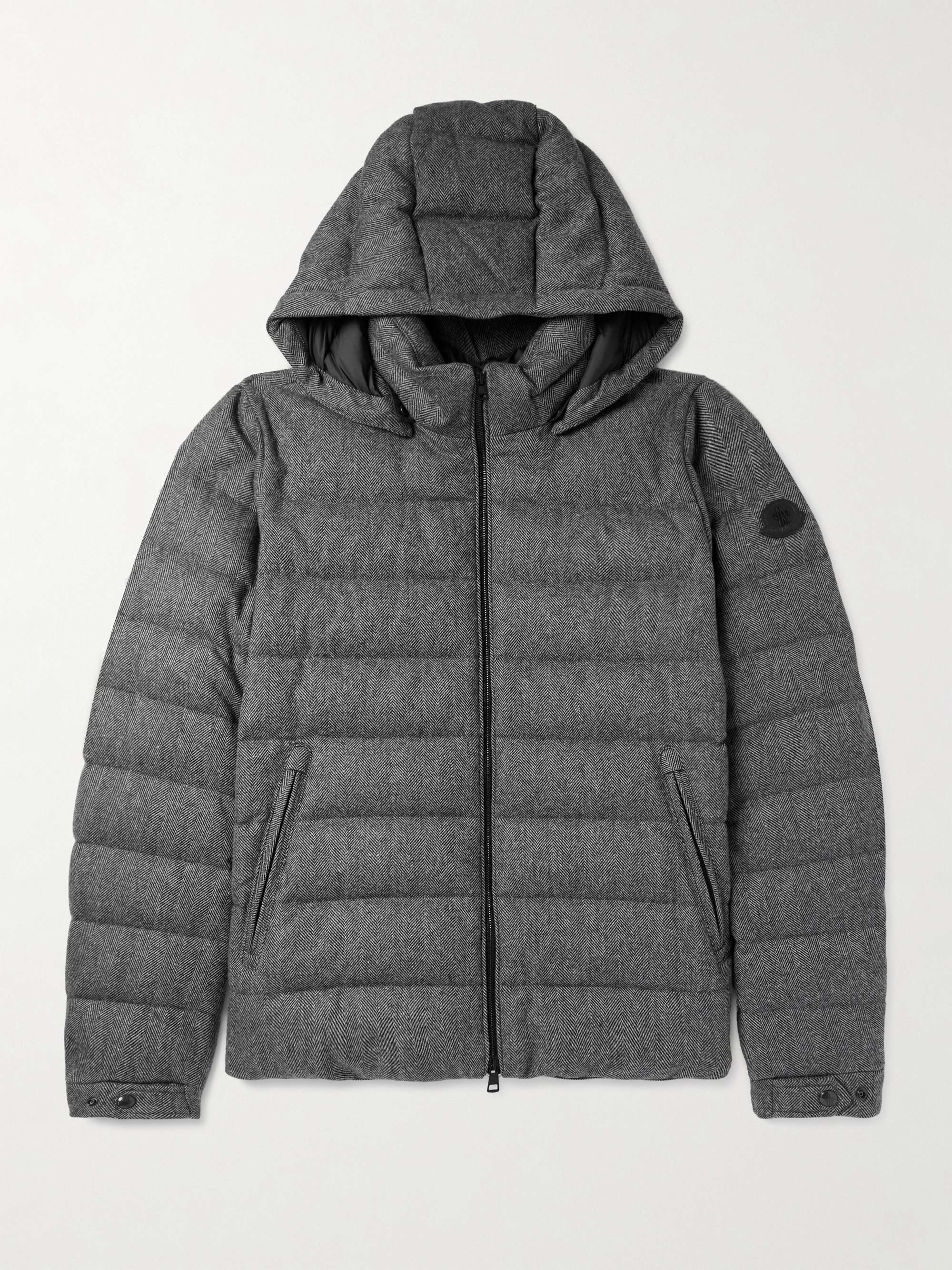 Arneb Herringbone Virgin Wool-Blend Hooded Down Jacket hero visual