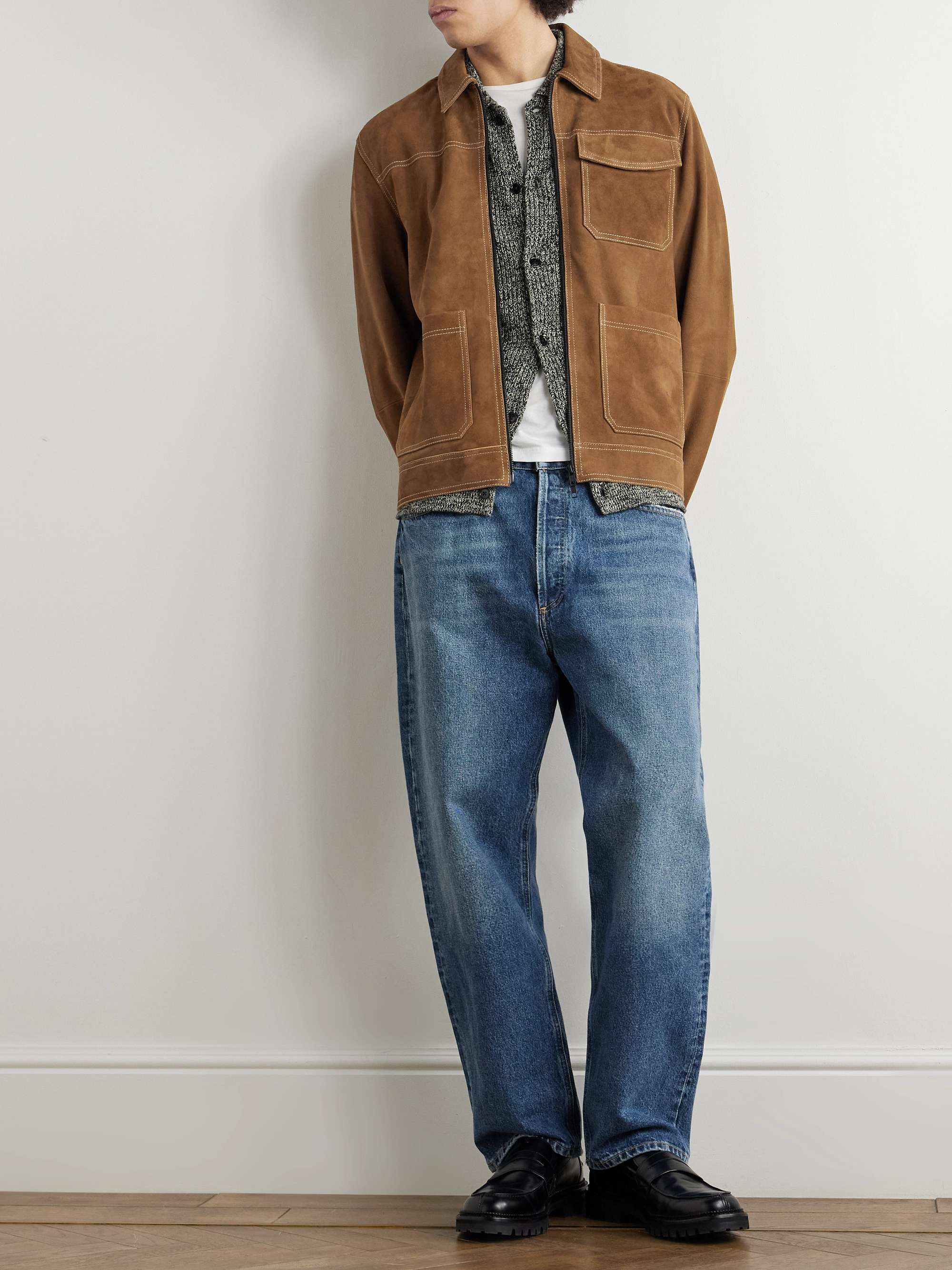 Hardwick Slim-Fit Suede Chore Jacket view