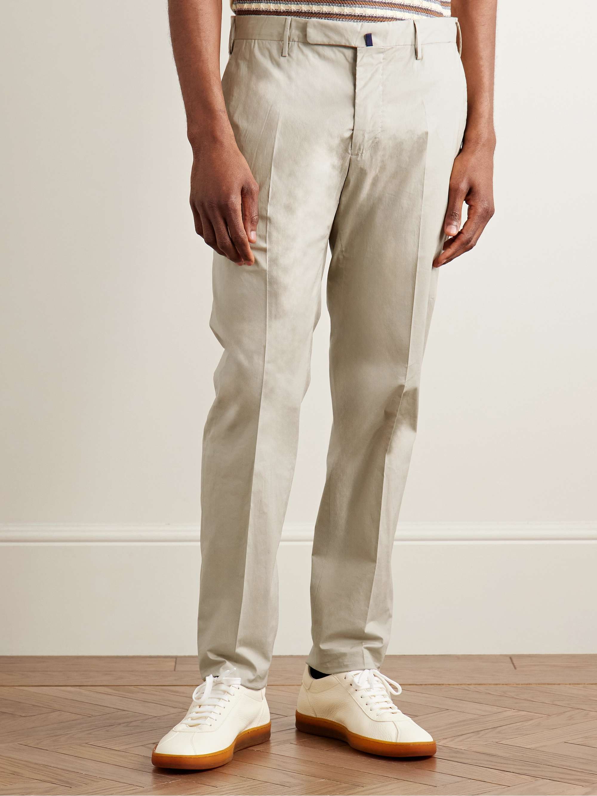 Venezia 1951 Slim-Fit Cotton-Blend Poplin Trousers view