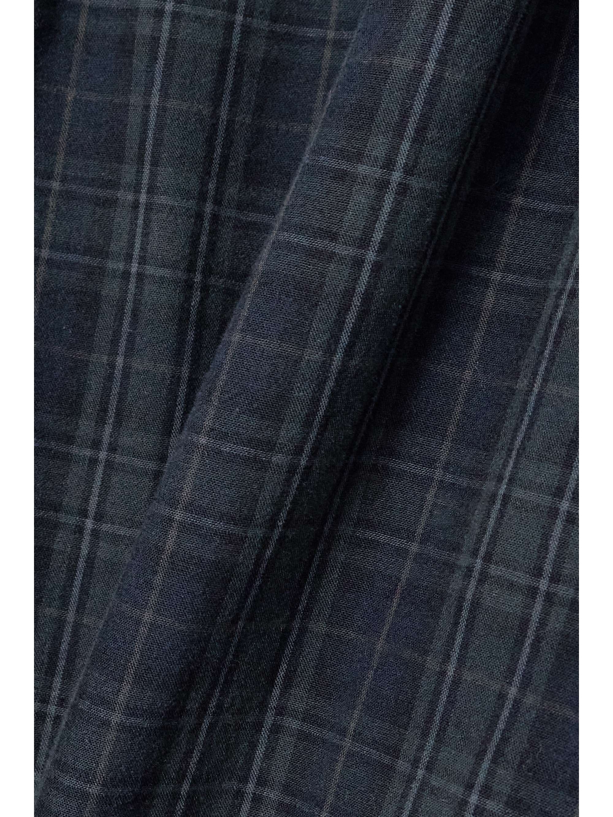 Convertible oversized padded checked cotton-flannel shirt view