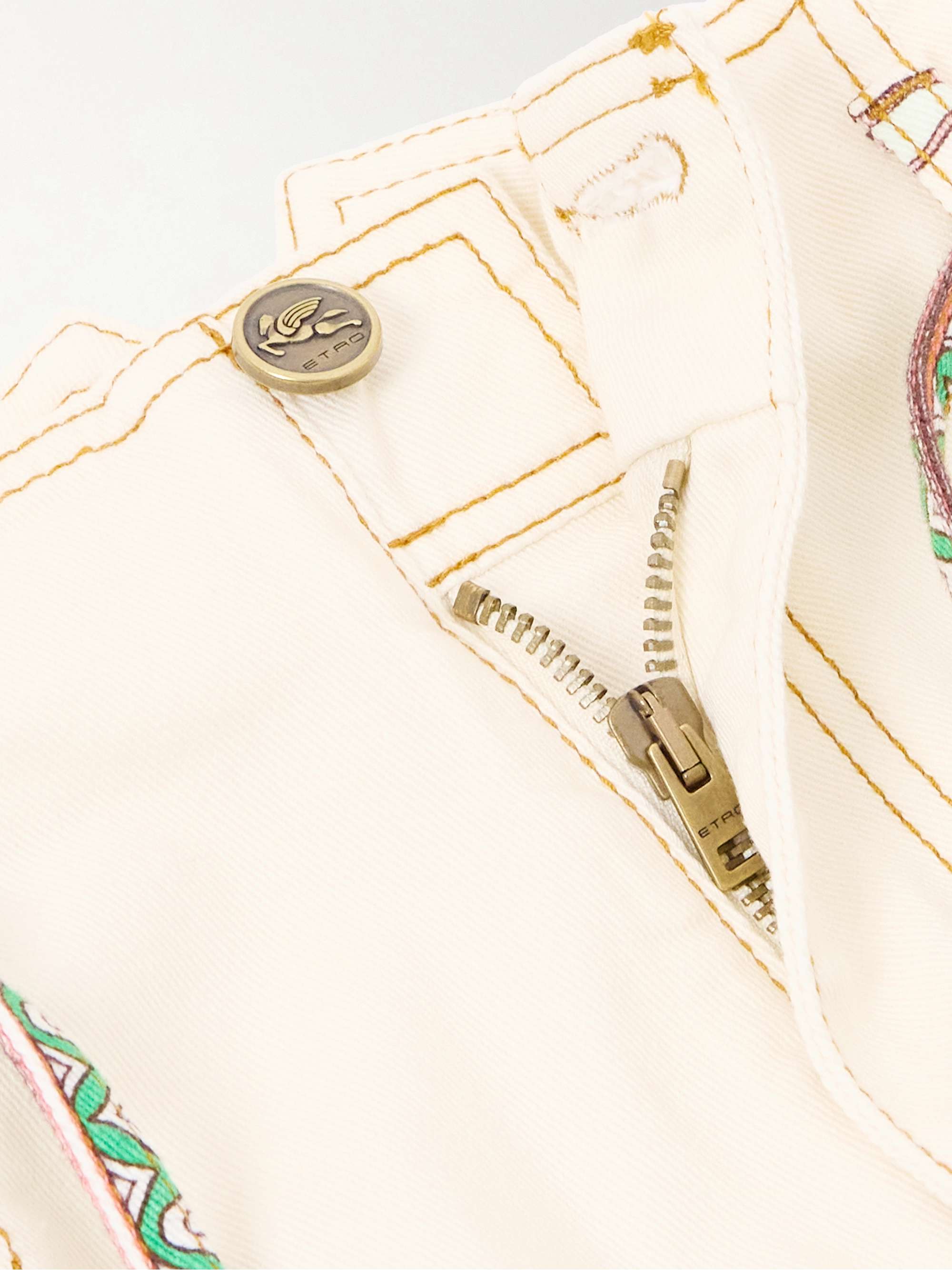 Belted printed wide-leg jeans view
