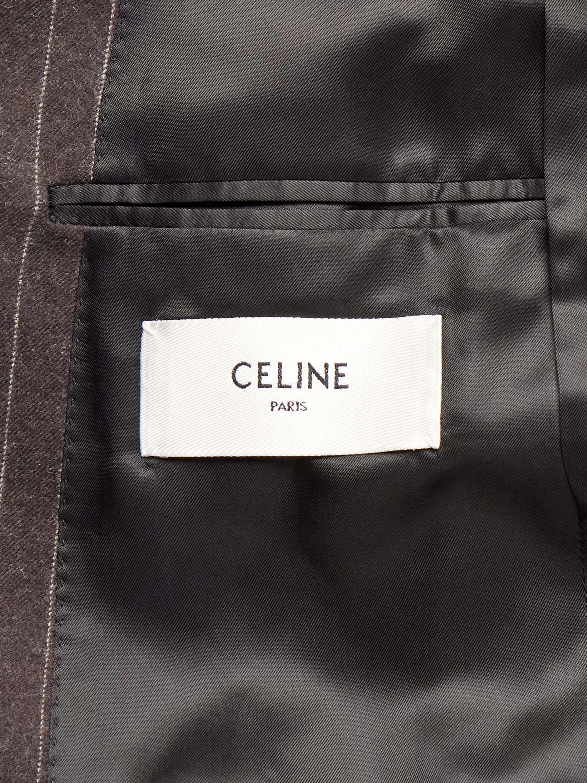 Slim-Fit Pinstriped Wool Suit Jacket view