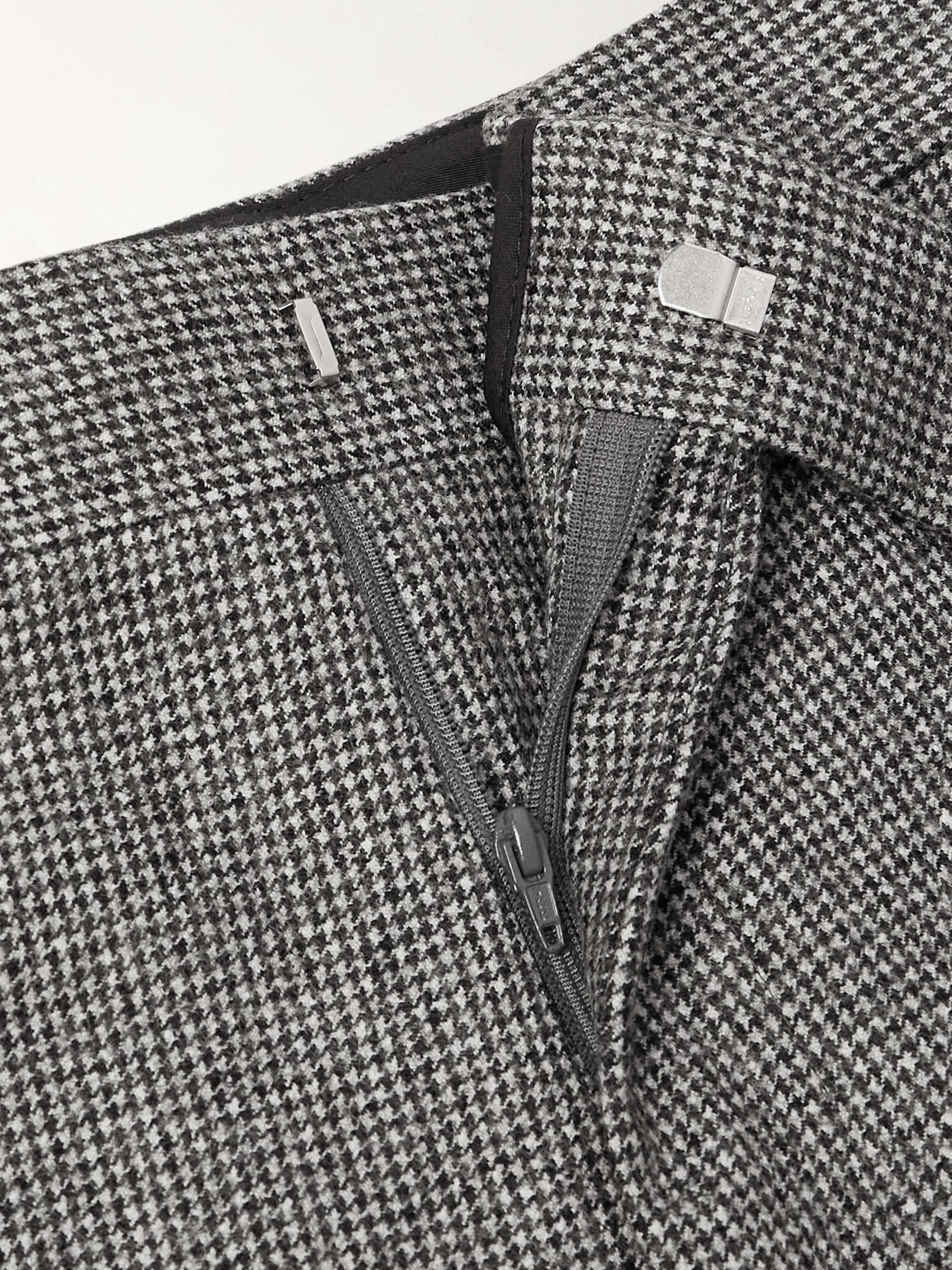 Slim-Fit Straight-Leg Houndstooth Wool Suit Trousers view