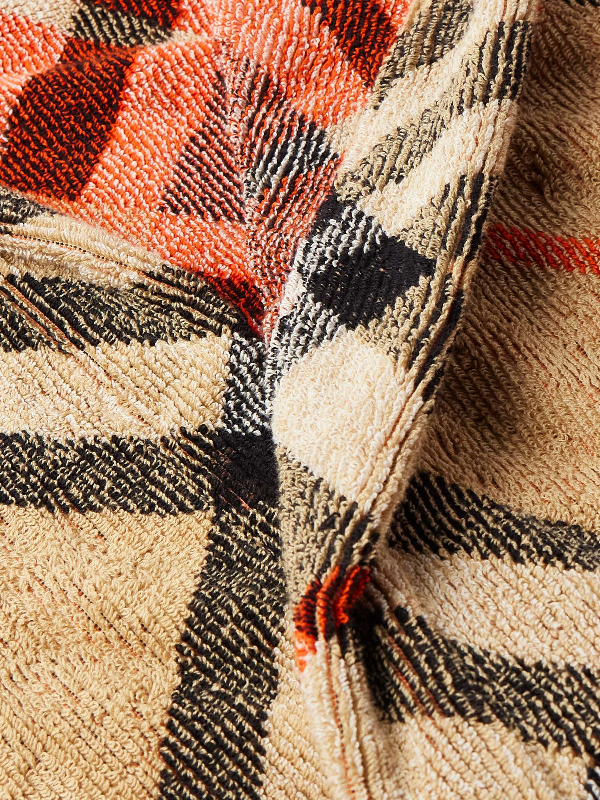 Belted Checked Cotton-Terry Robe view