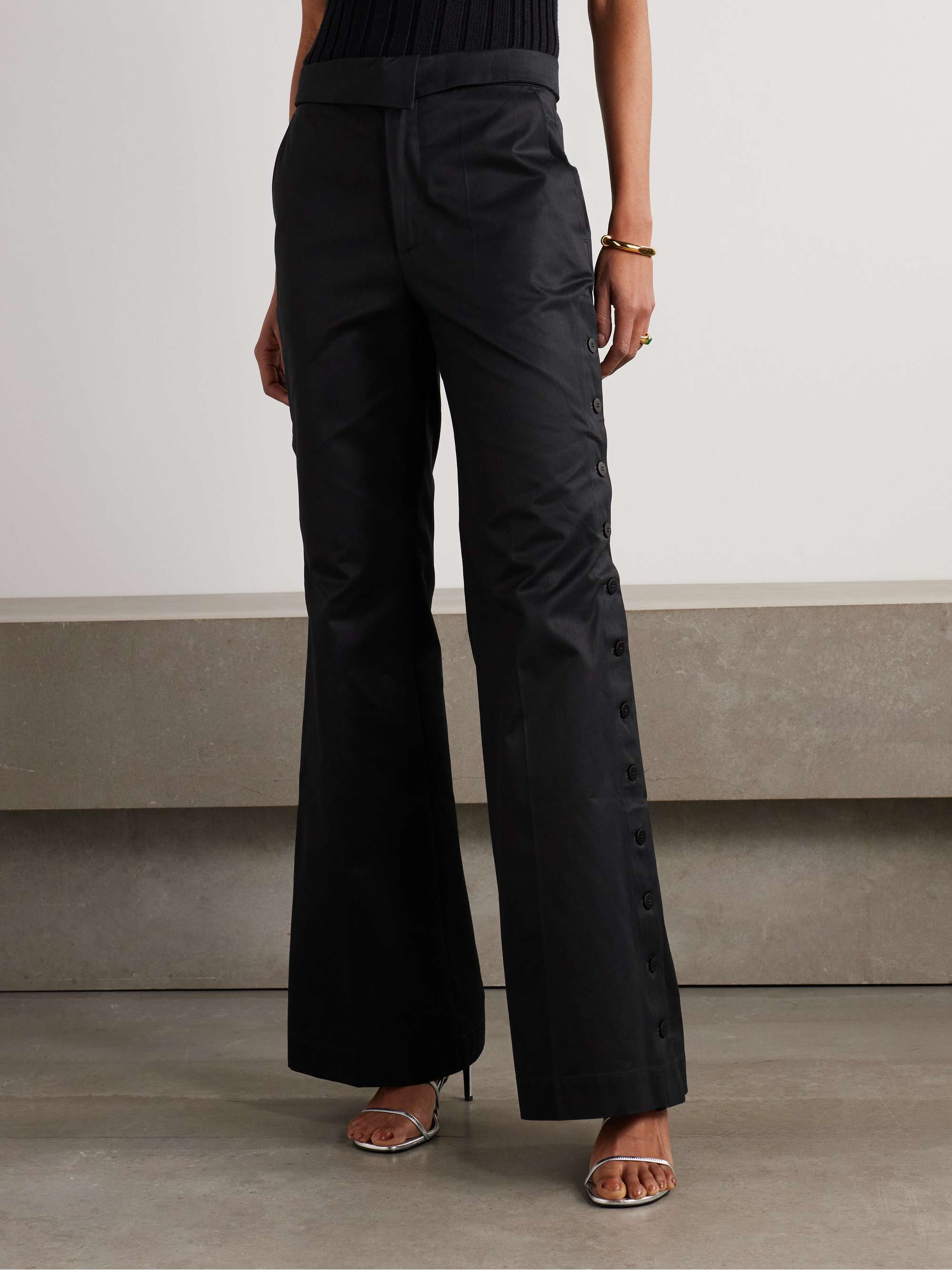 Elettra cotton-twill wide-leg pants view