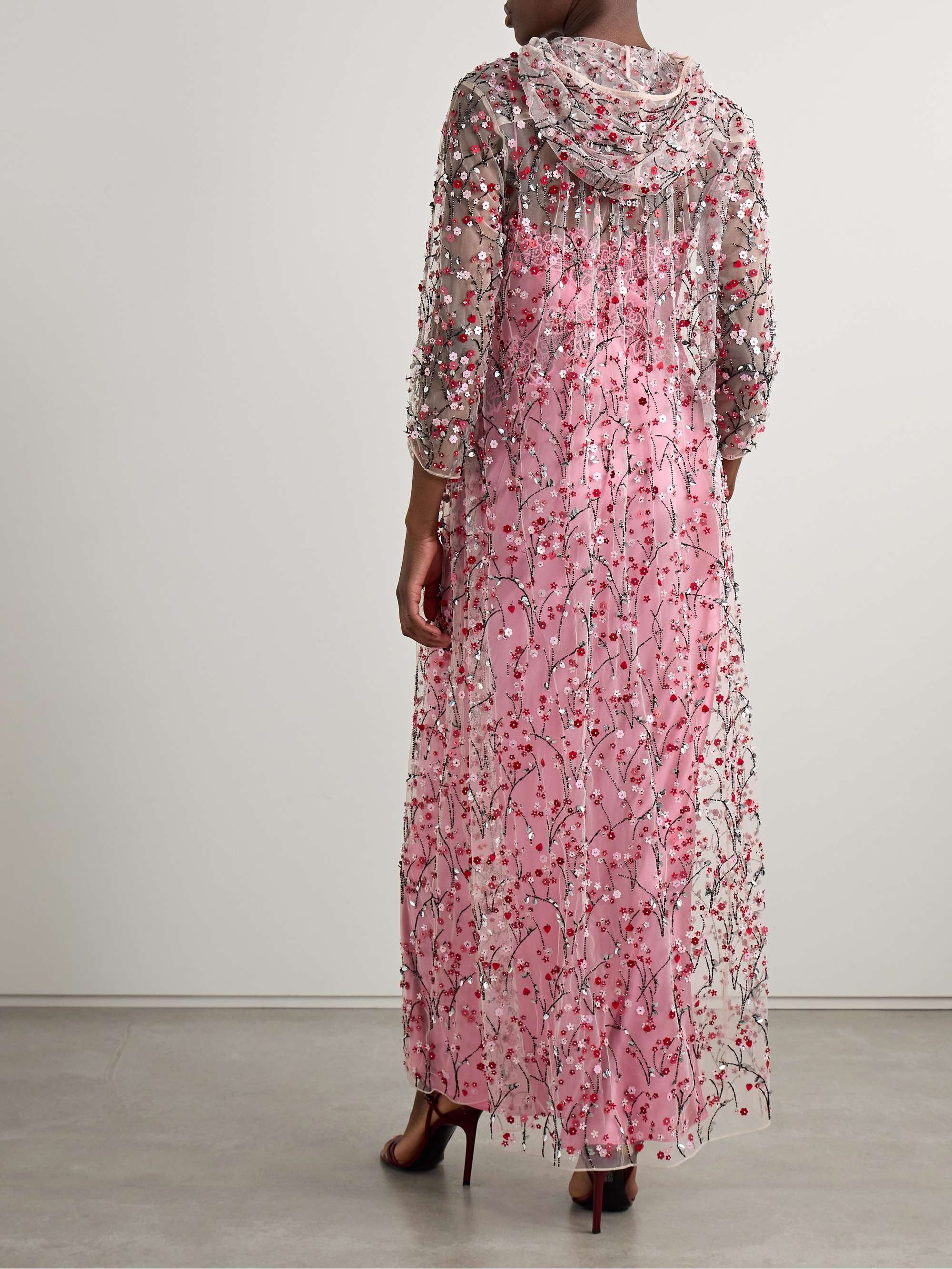 Christelle hooded embellished tulle cape view
