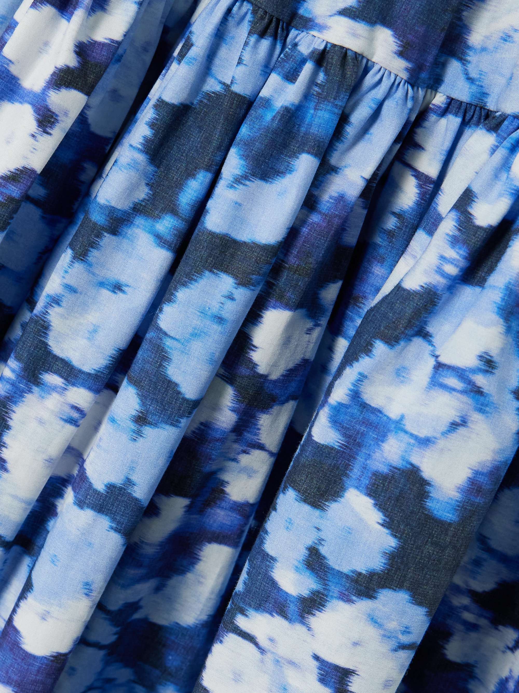 Tiered gathered floral-print cotton-poplin midi dress view