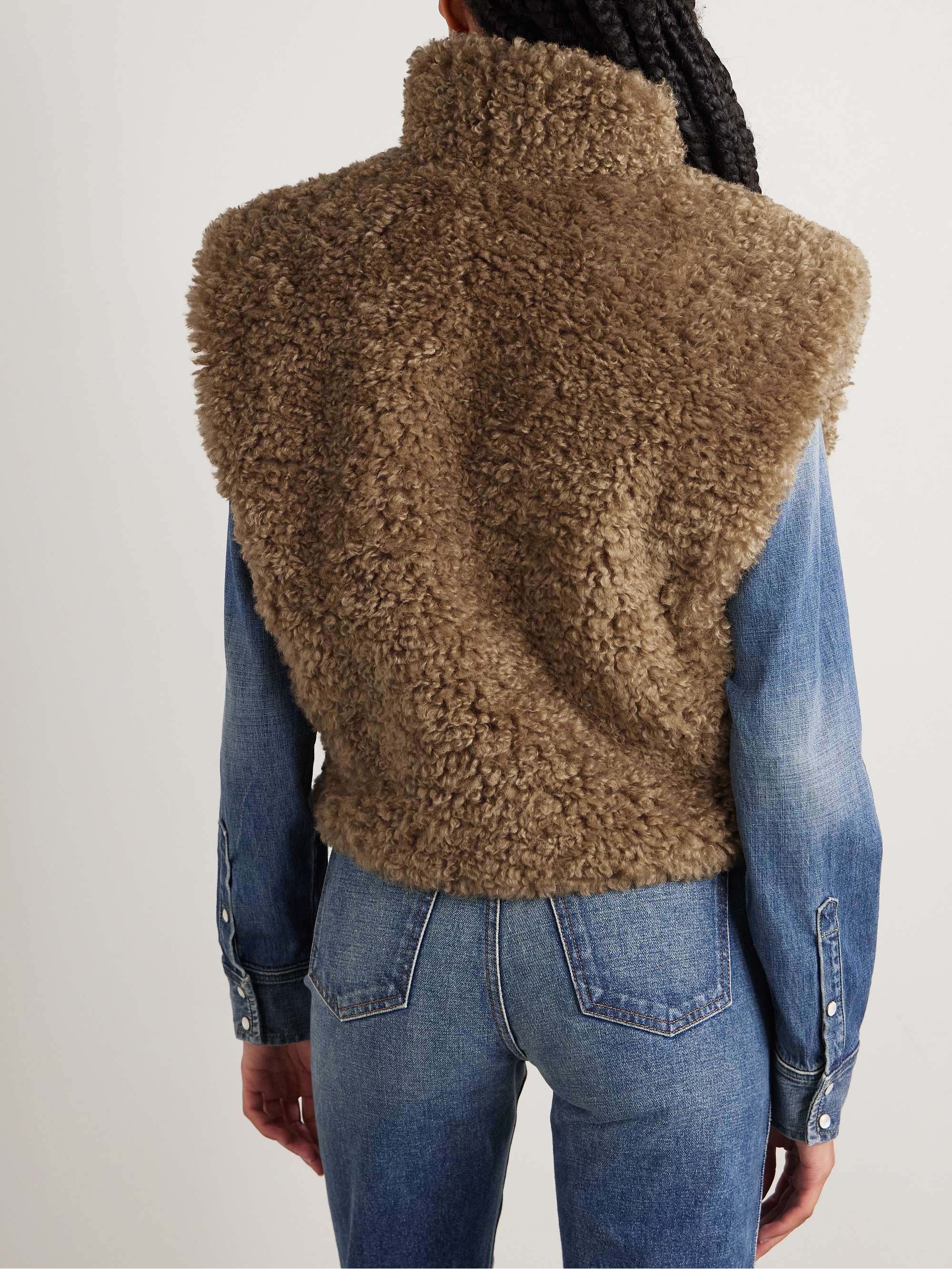 Alisa cropped faux shearling vest view