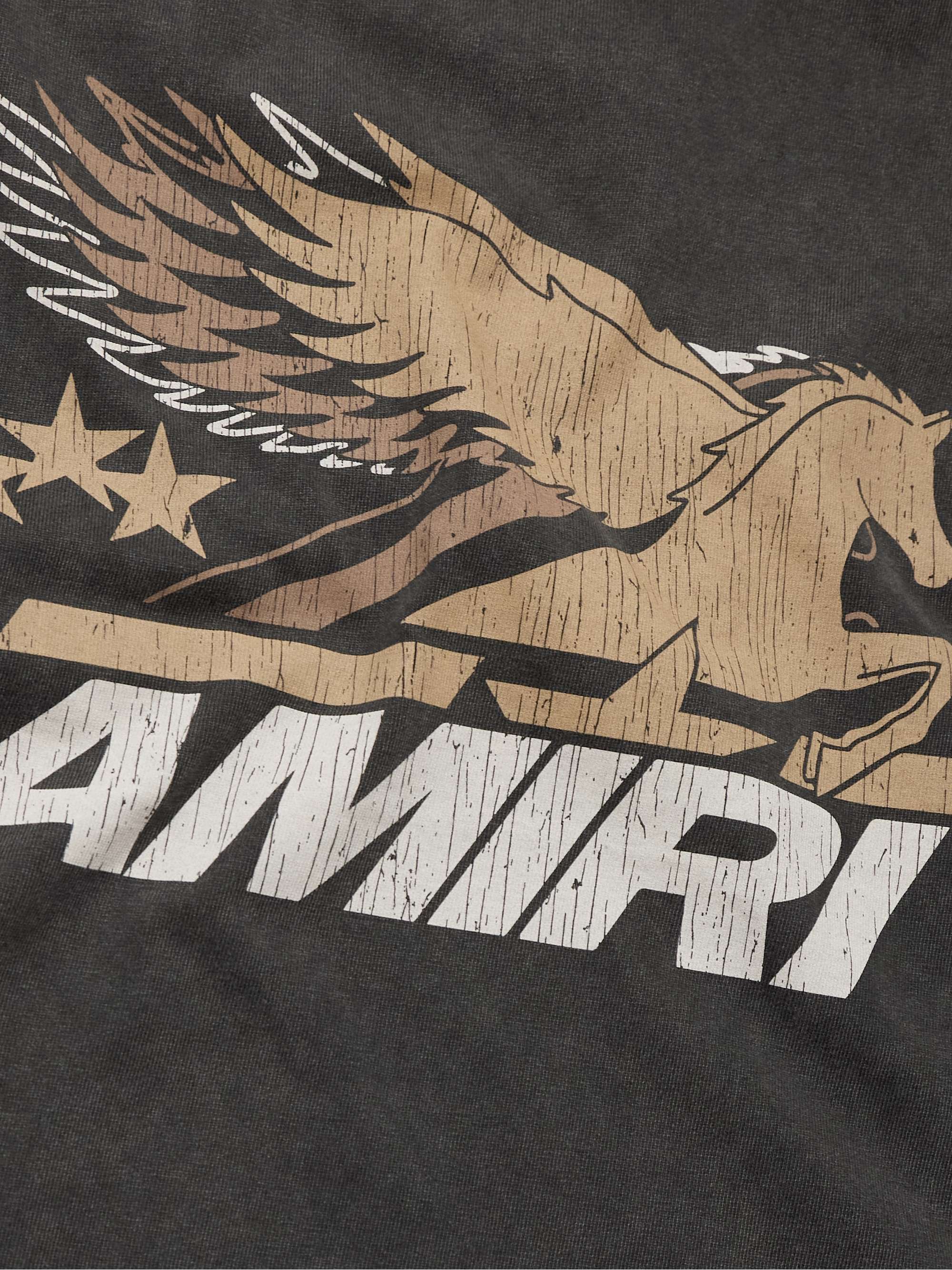 Vintage Pegasus Oversized Distressed Logo-Print Cotton-Jersey T-Shirt view