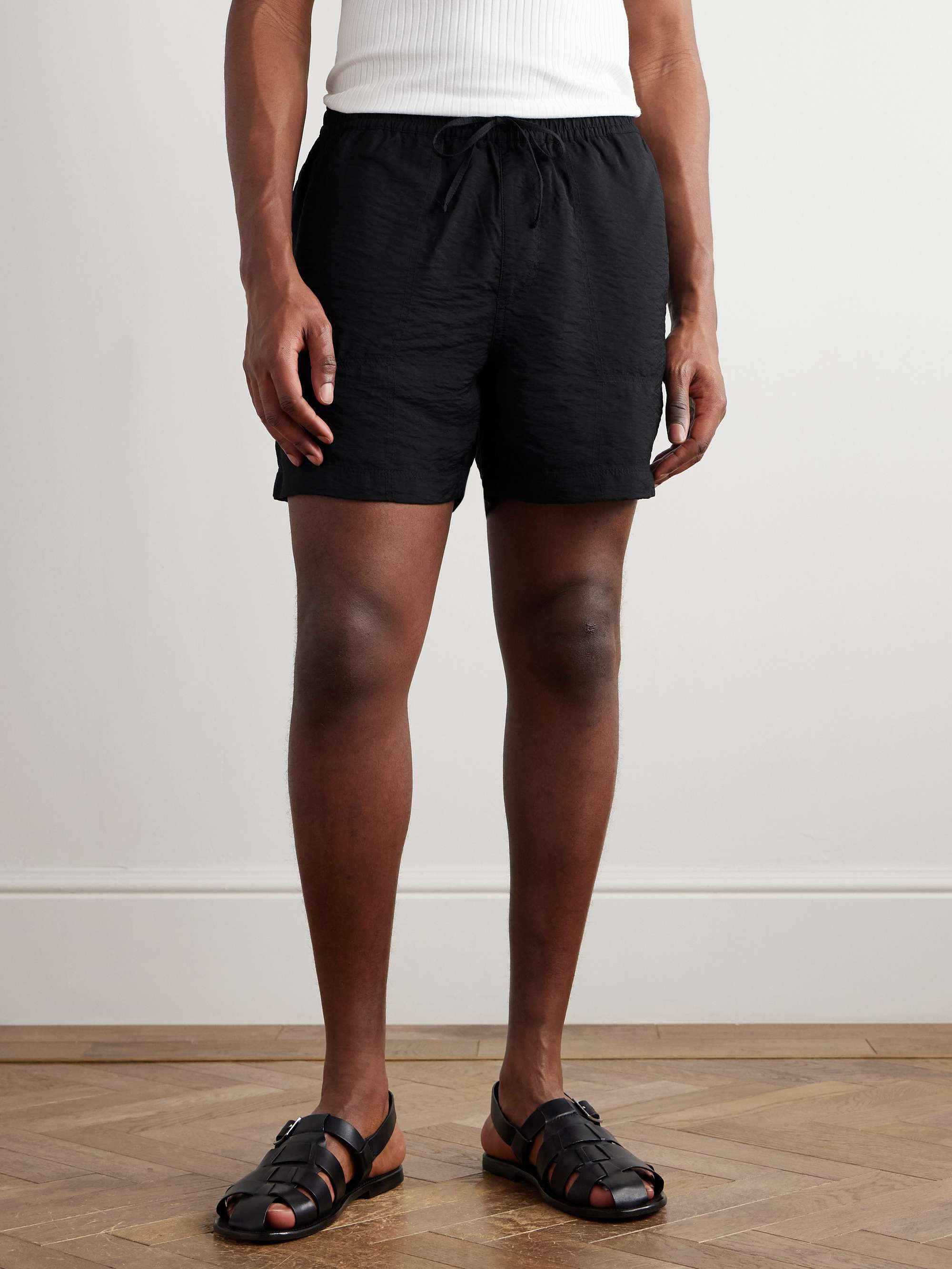 Ryder 5971 Straight-Leg Crinkled TENCEL™ Modal-Blend Drawstring Shorts view