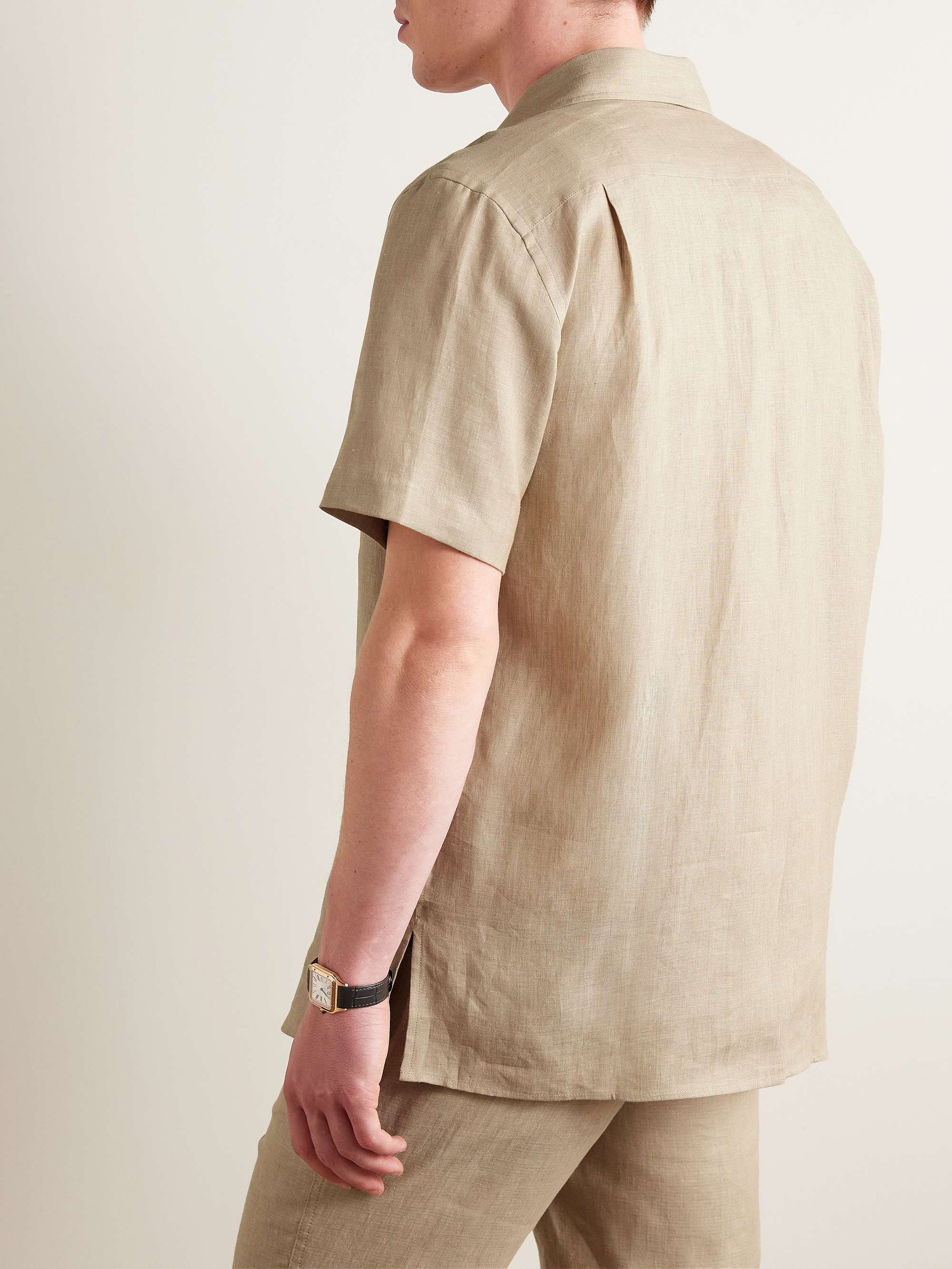 André Camp-Collar Linen Shirt view