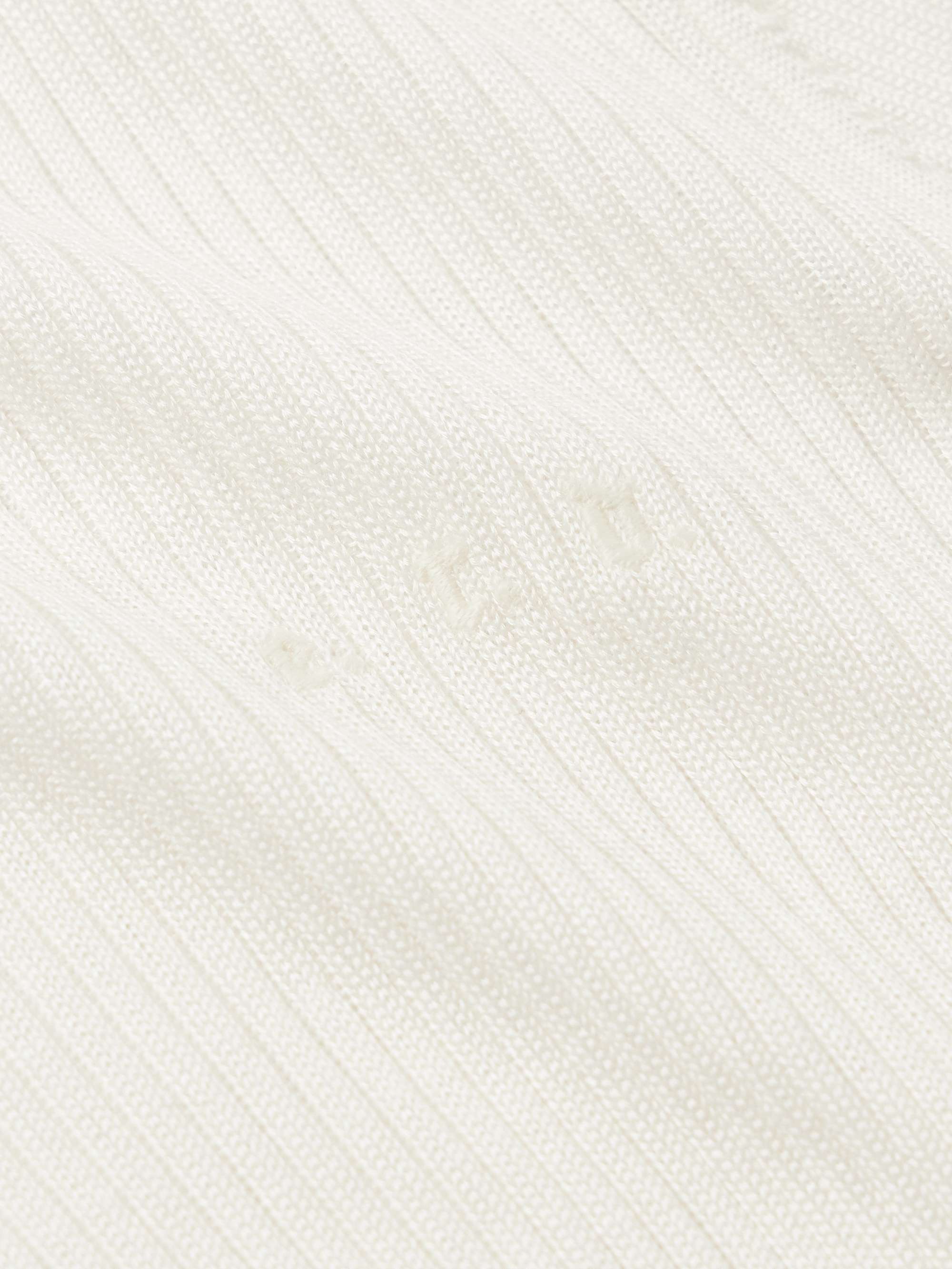 Logo-Embroidered Ribbed Silk and Cashmere-Blend Sweater view
