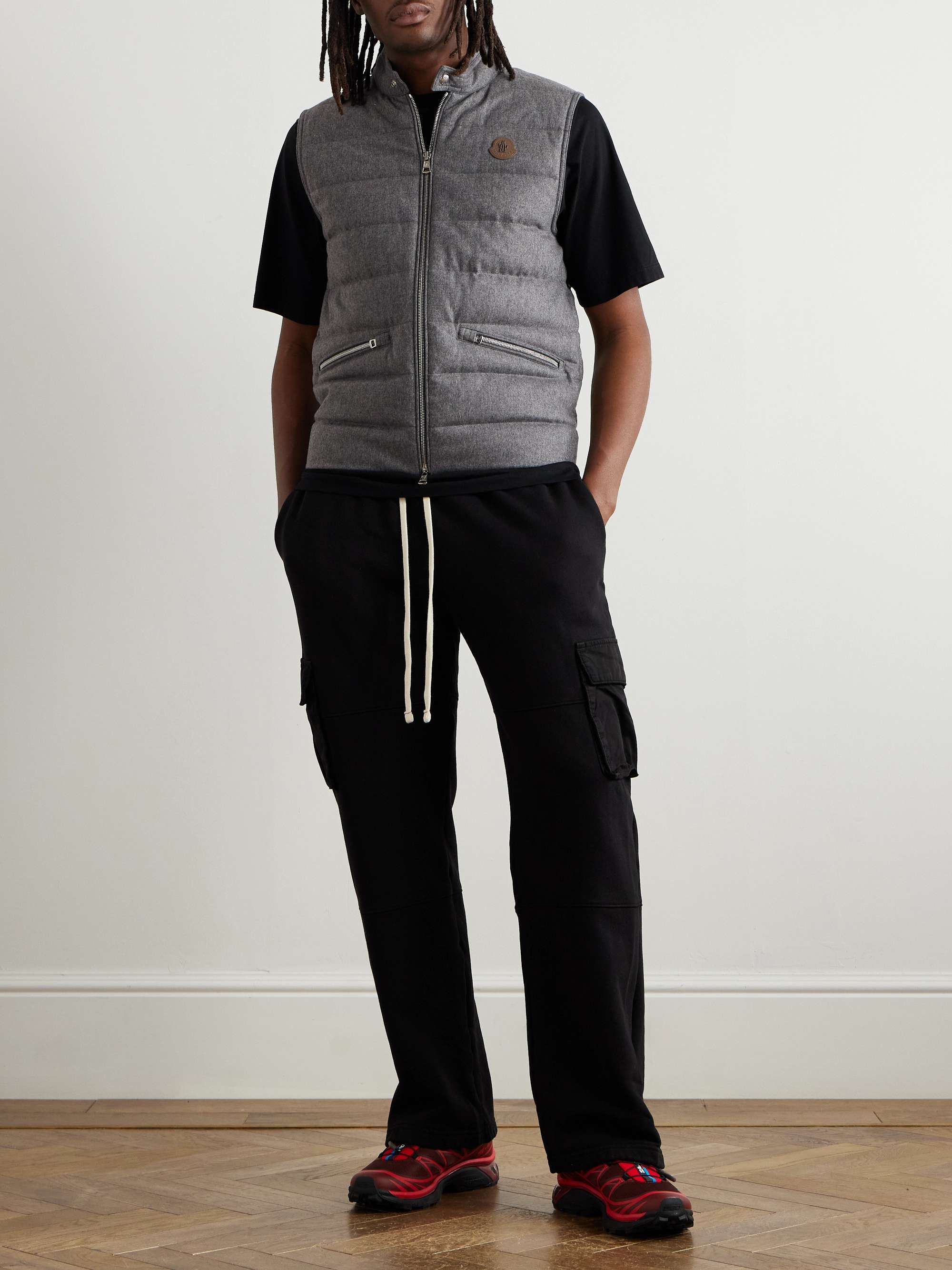 Gallienne Slim-Fit Logo-Appliquéd Quilted Flannel Down Gilet view
