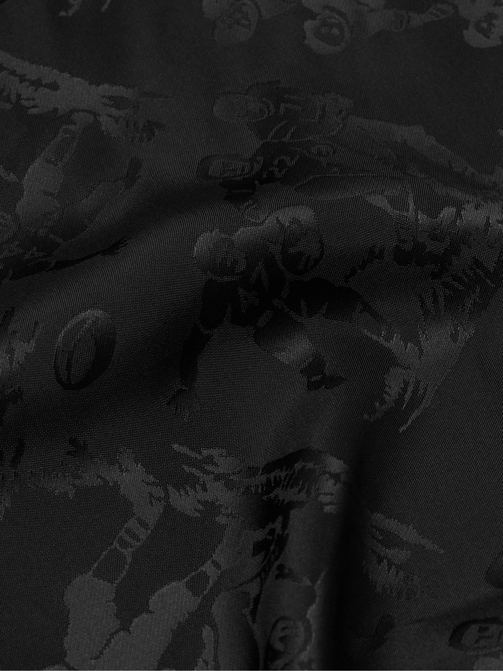 Camp-Collar Satin-Jacquard Shirt view