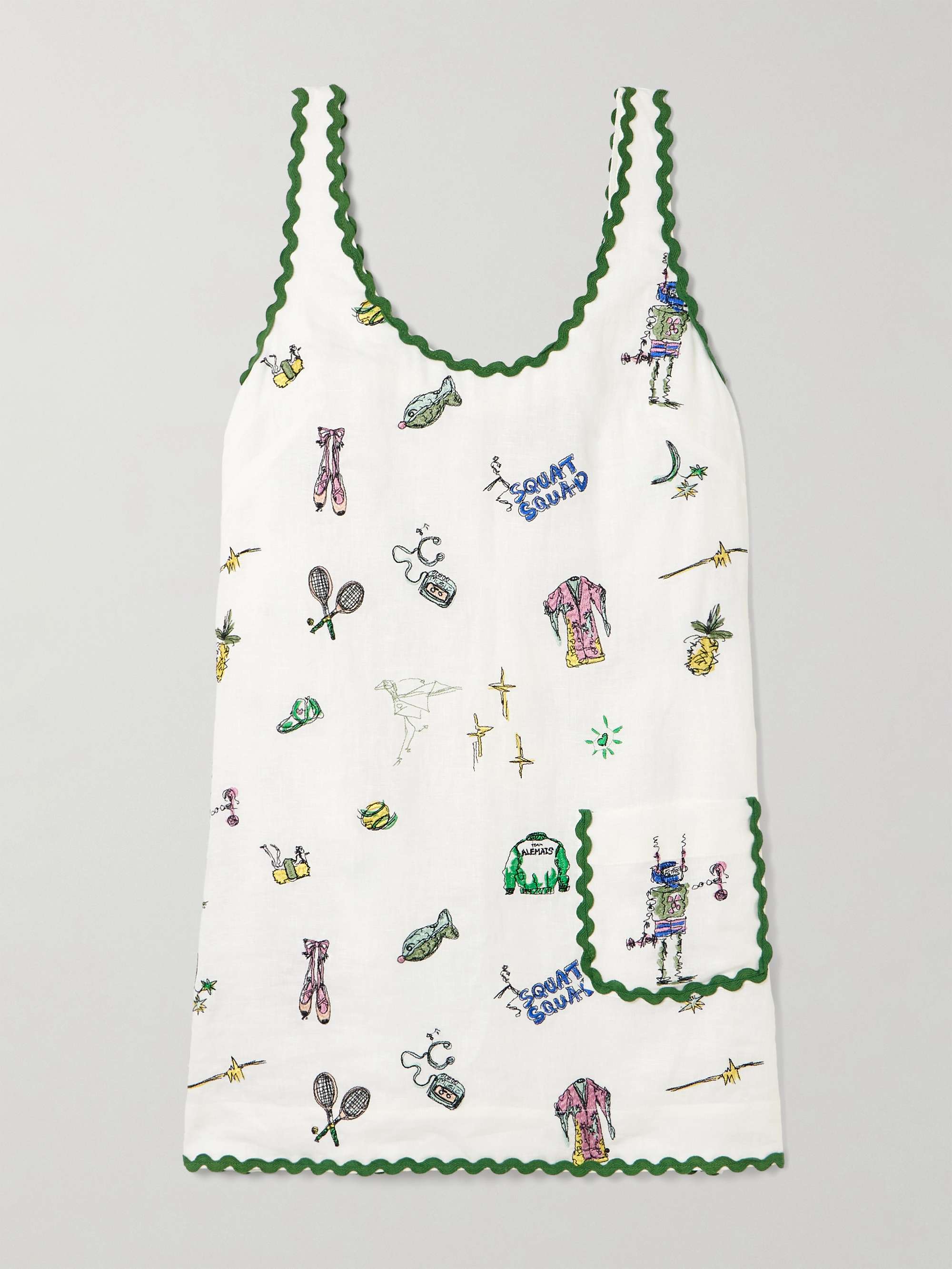 + Anouk Colantoni Play ric rac-trimmed embroidered linen mini dress hero visual