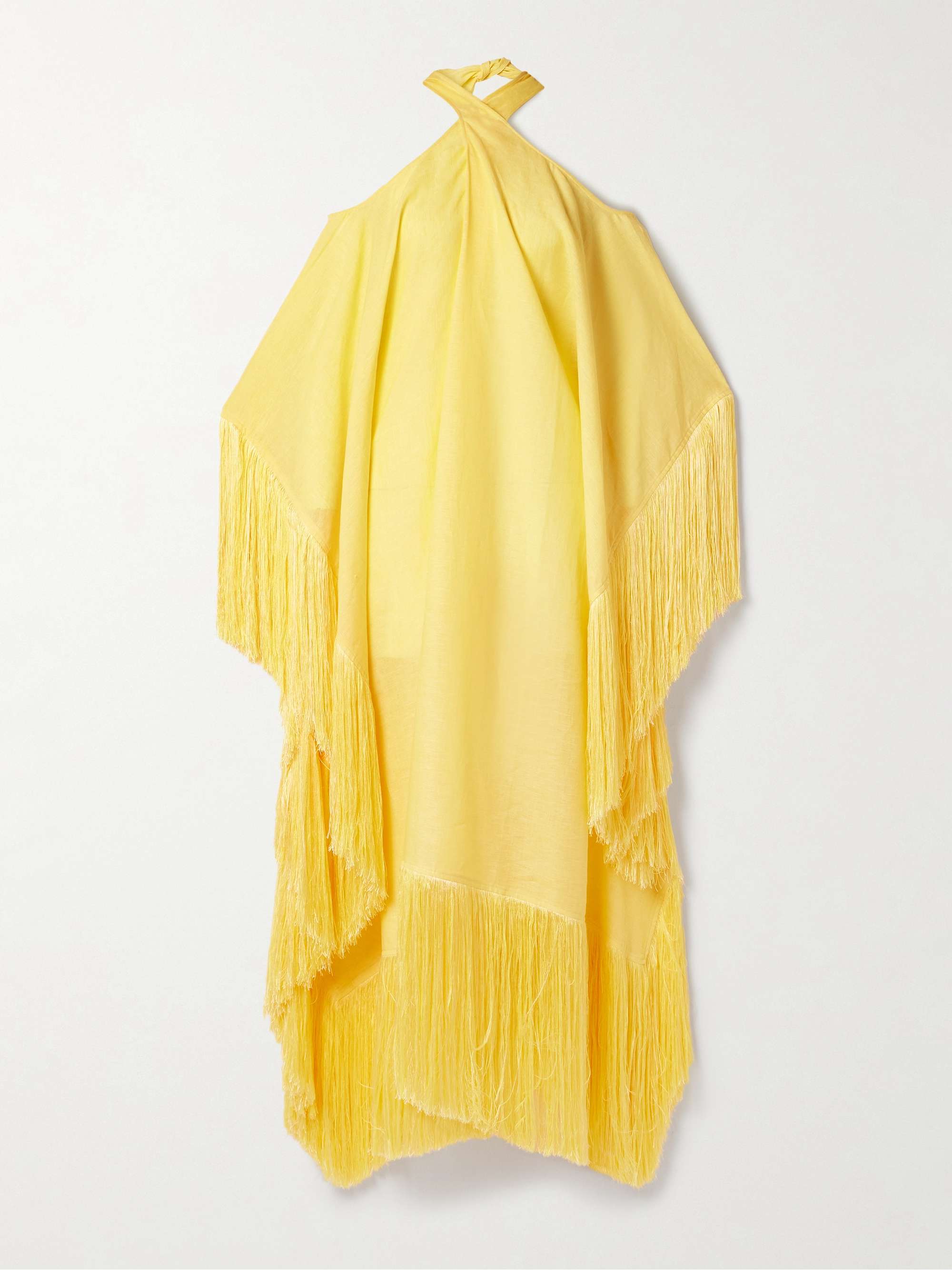 Bambolino cold-shoulder fringed linen maxi dress hero visual