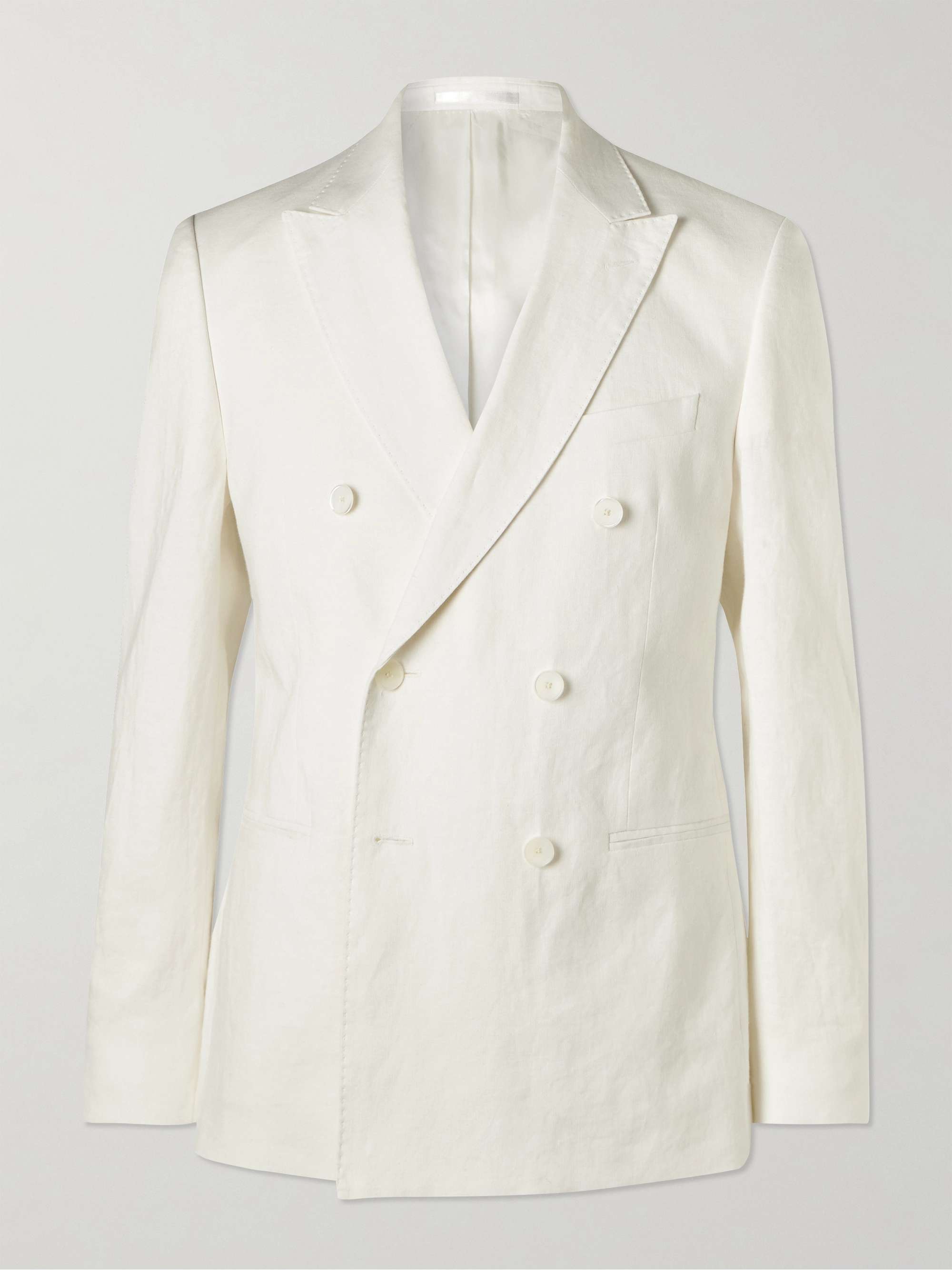 Double-Breasted Linen Tuxedo Jacket hero visual