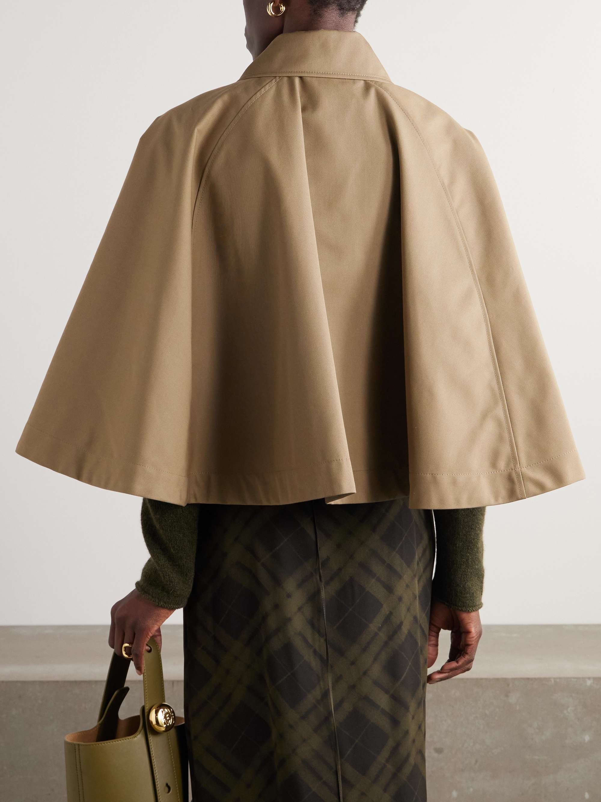 Cropped gabardine cape view