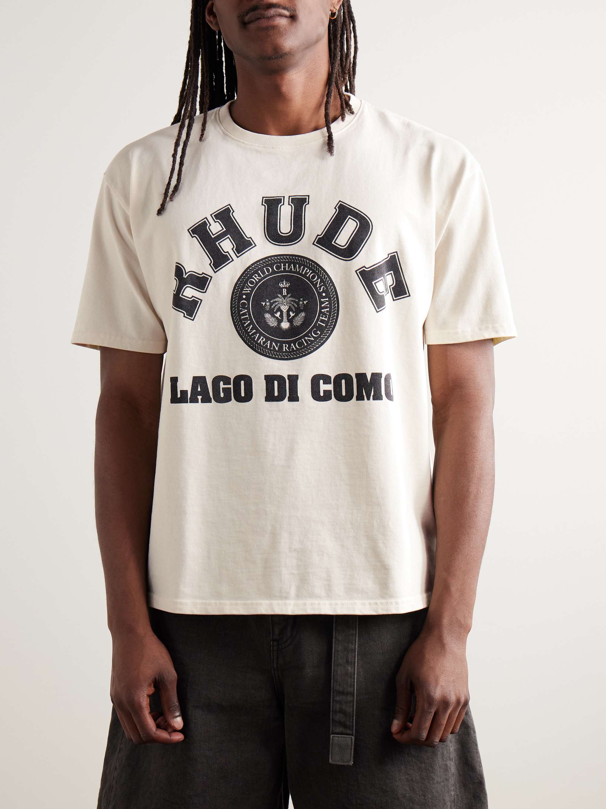 + Como 1907 Lago di Como Logo-Print Cotton-Jersey T-Shirt view