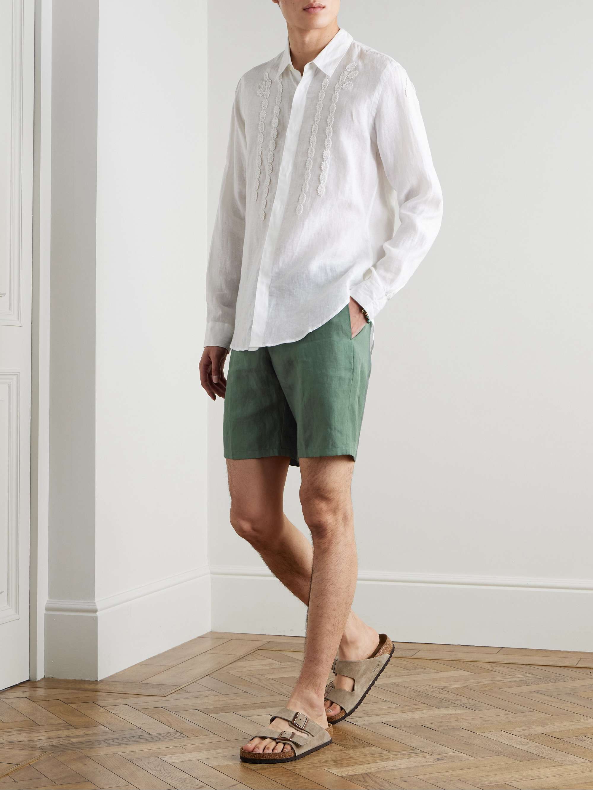 Norwich Straight-Leg Linen Shorts view