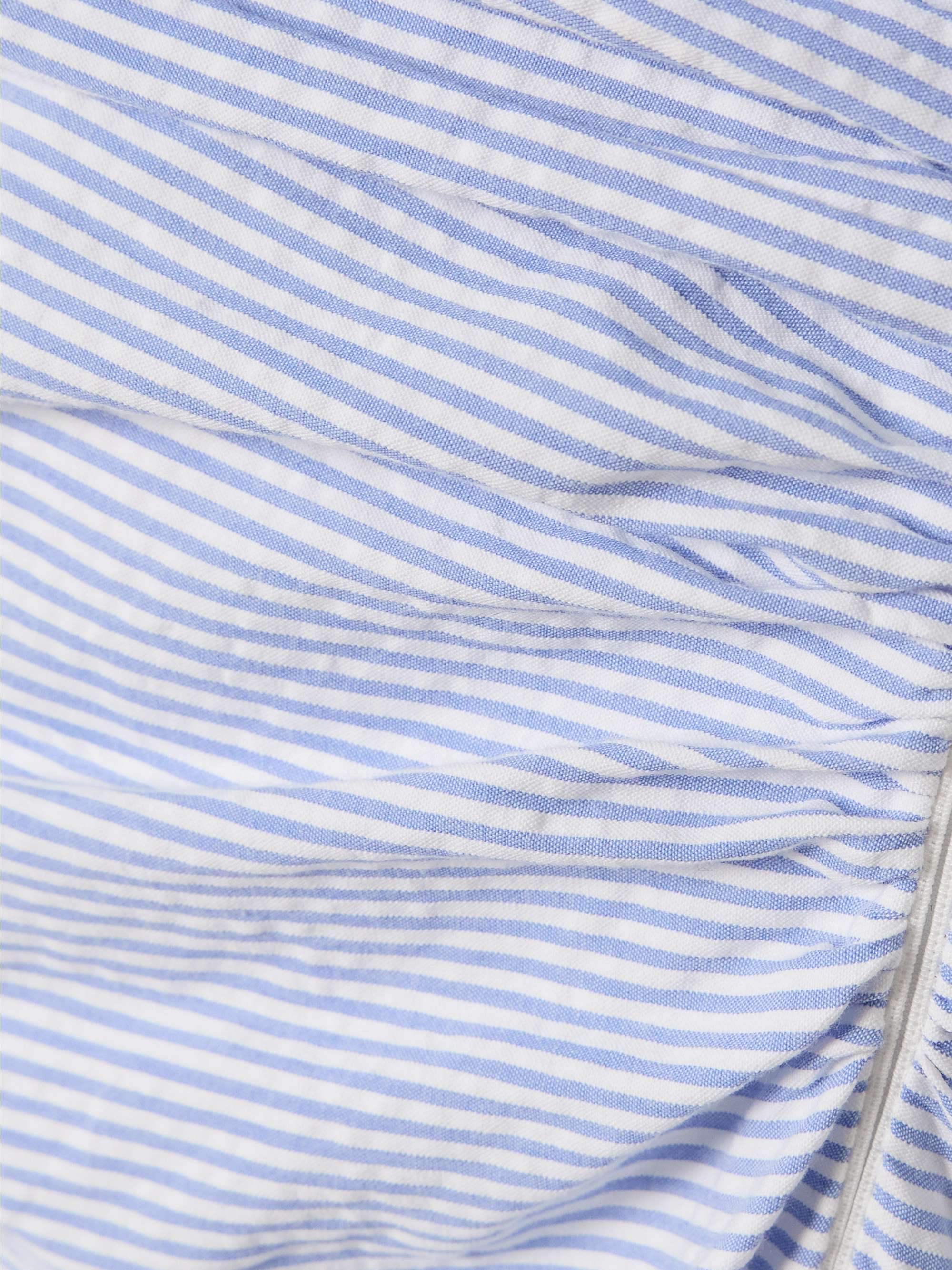 Ezra ruched striped cotton-seersucker midi dress view