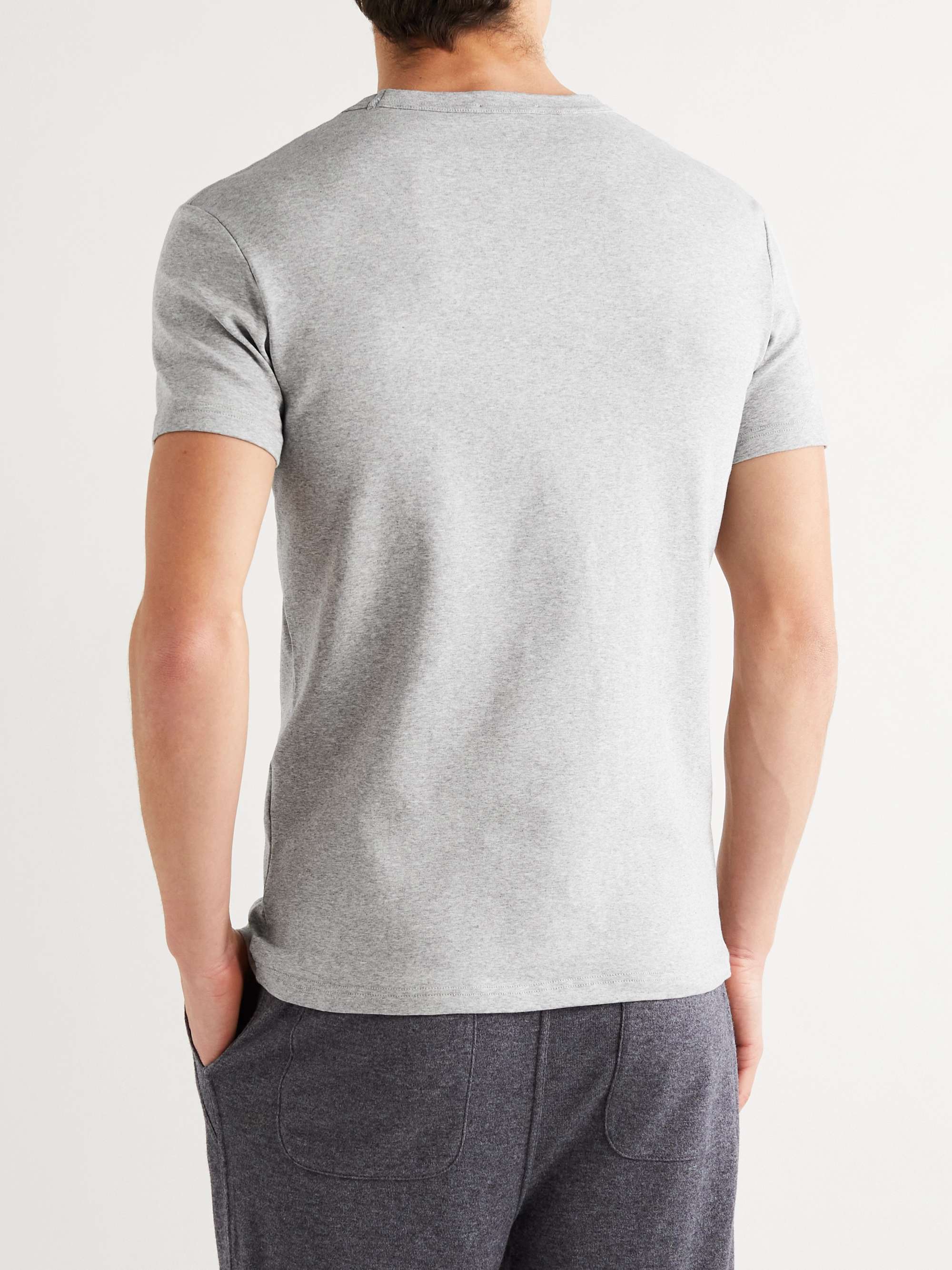 Slim-Fit Mélange Stretch-Cotton Jersey T-Shirt view