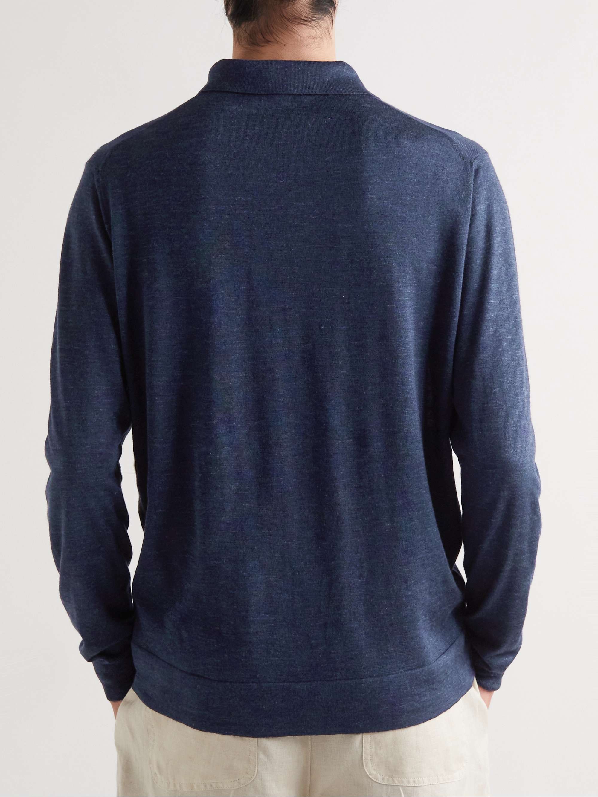 Silk-Blend Polo Shirt view
