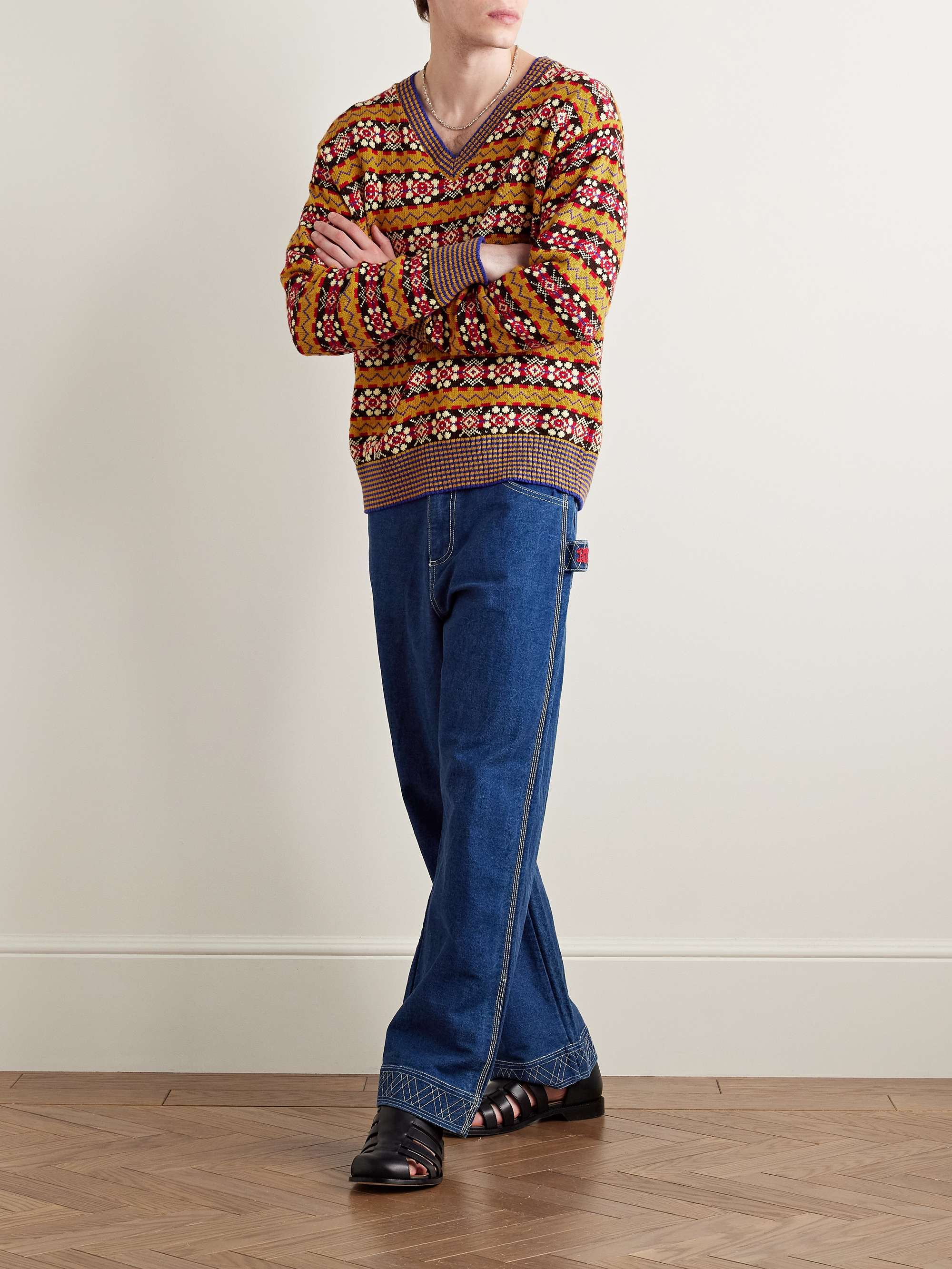 Bracken Jacquard-Knit Pima Cotton Sweater view