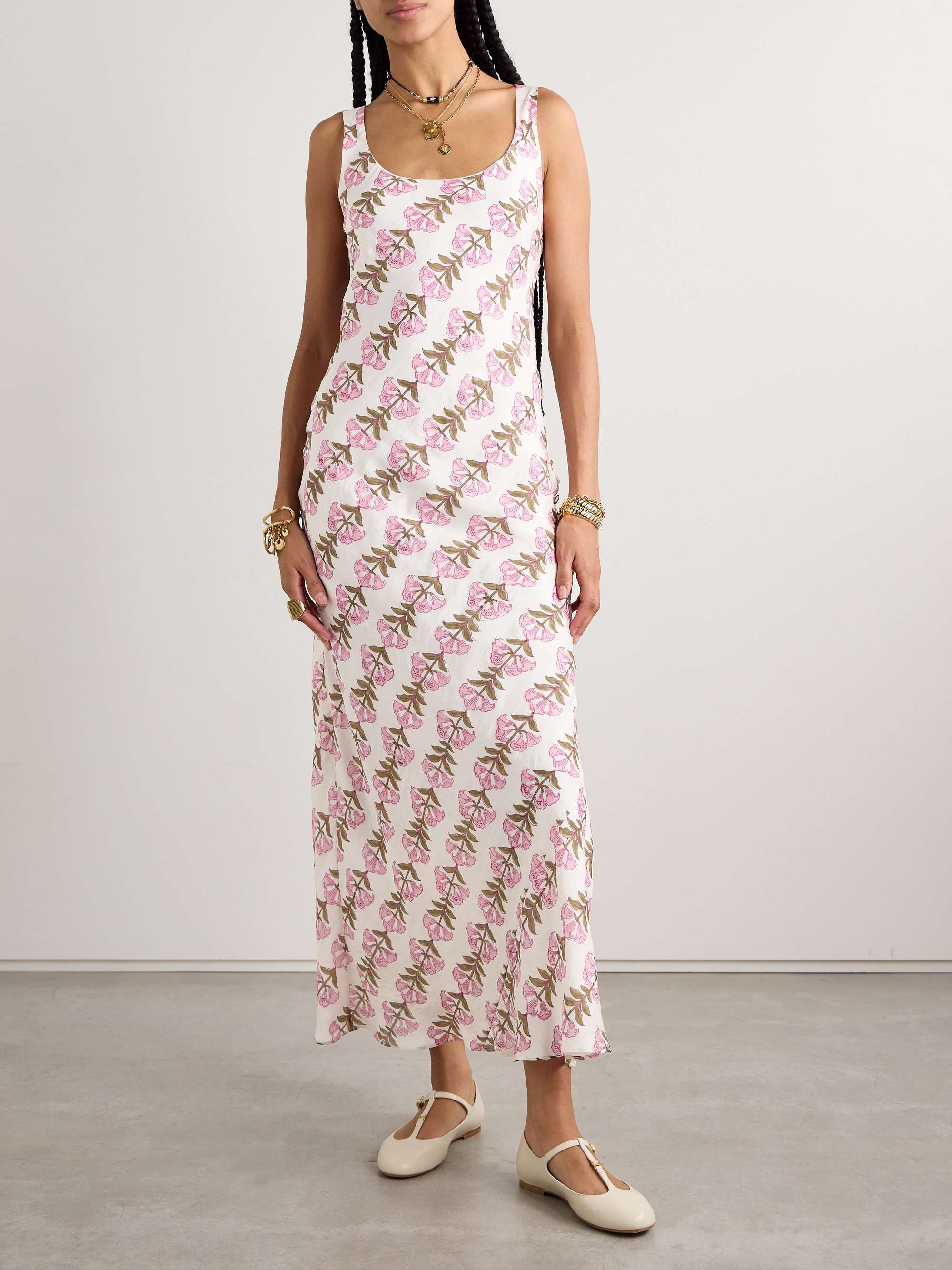 Adele floral-print crinkled-silk maxi dress view