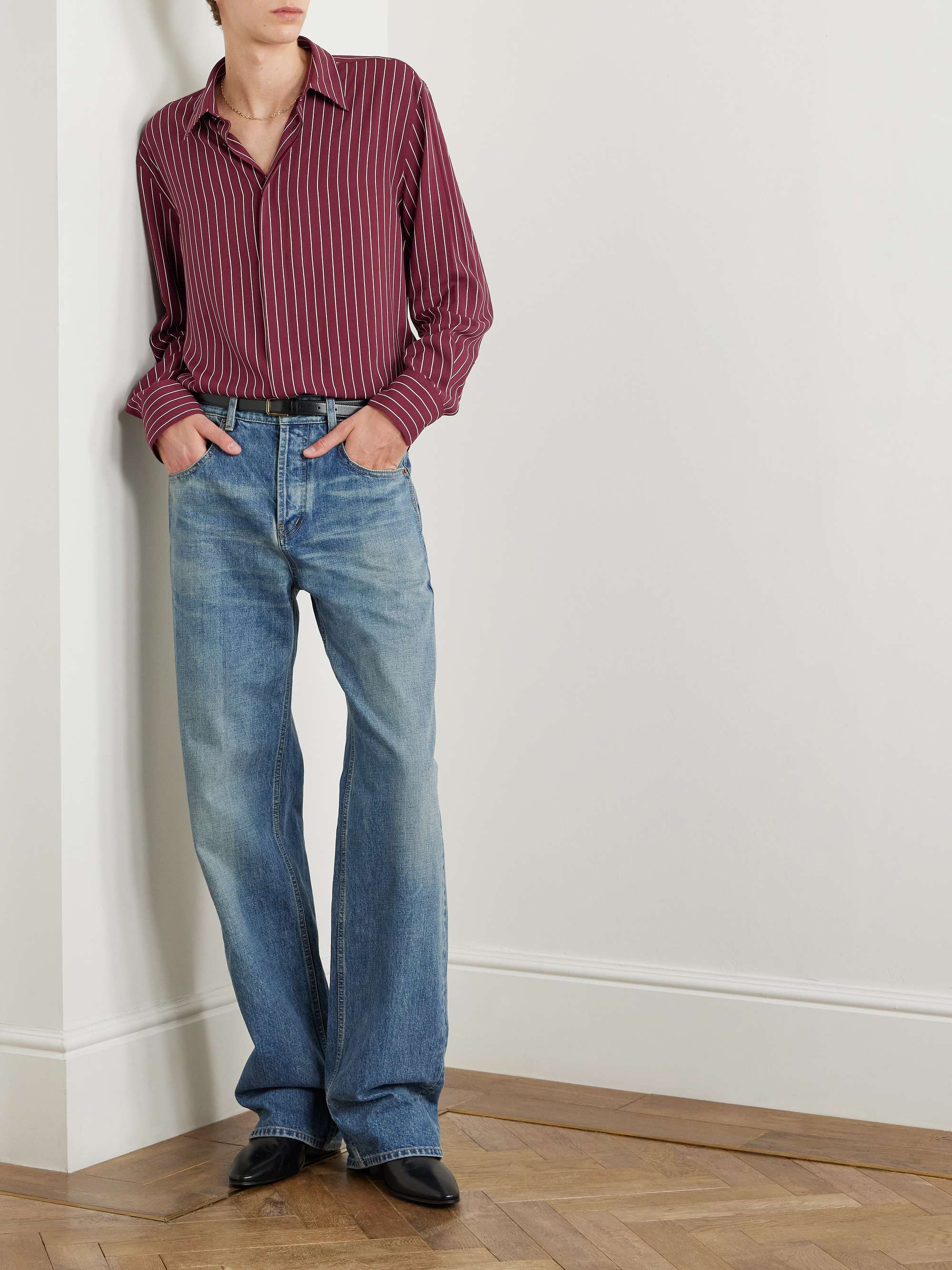 Pinstriped Crepe Shirt view