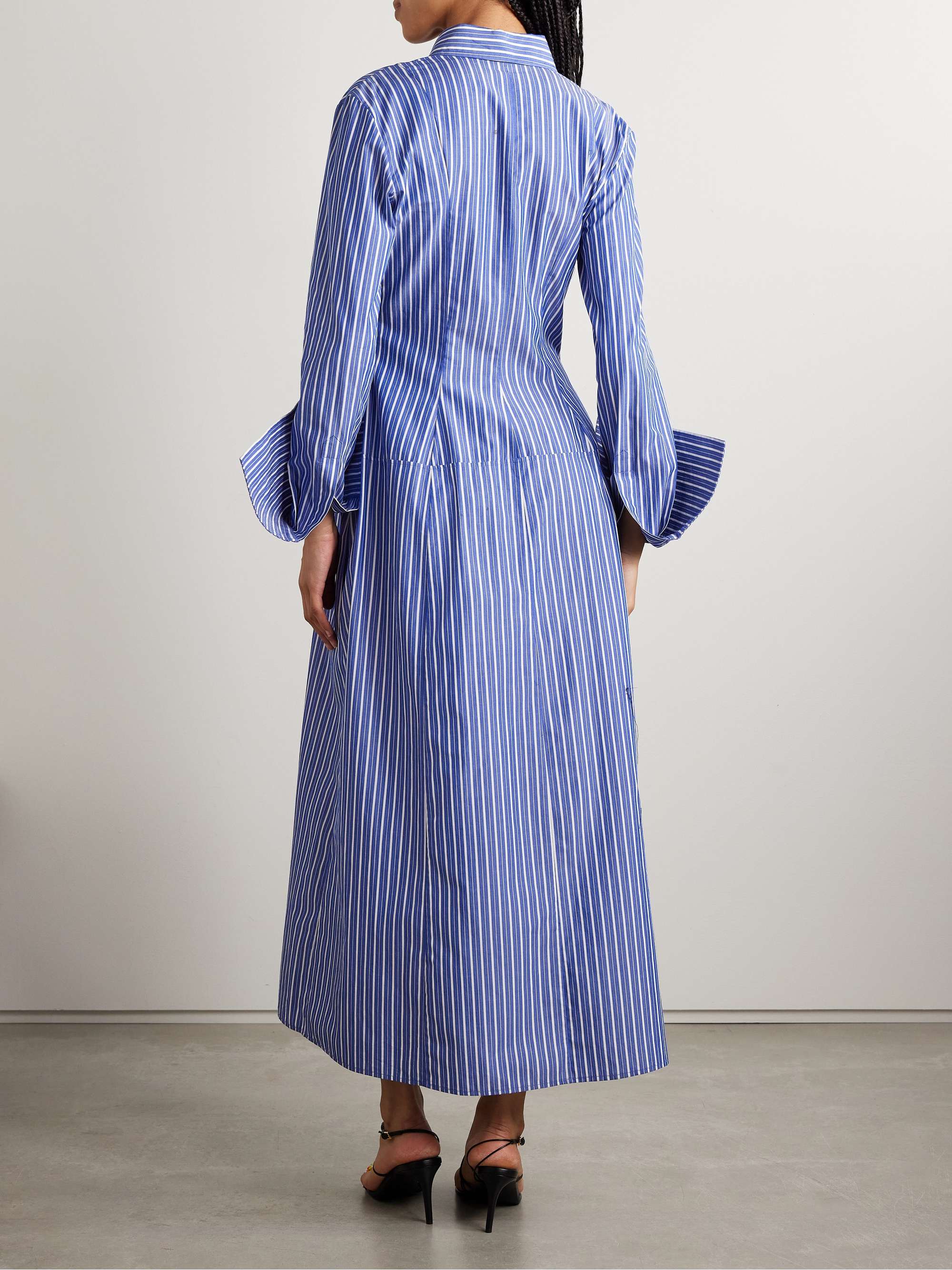 The Sammy striped cotton-poplin midi shirt dress view