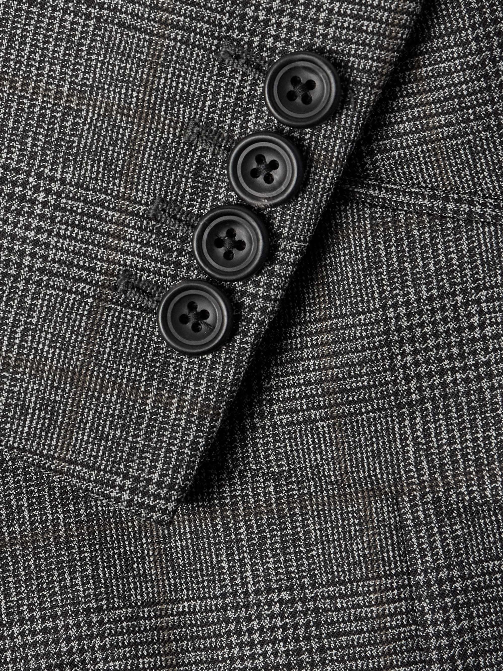 Jaspe Slim-Fit Double-Breasted Prince of Wales Checked Wool Blazer view