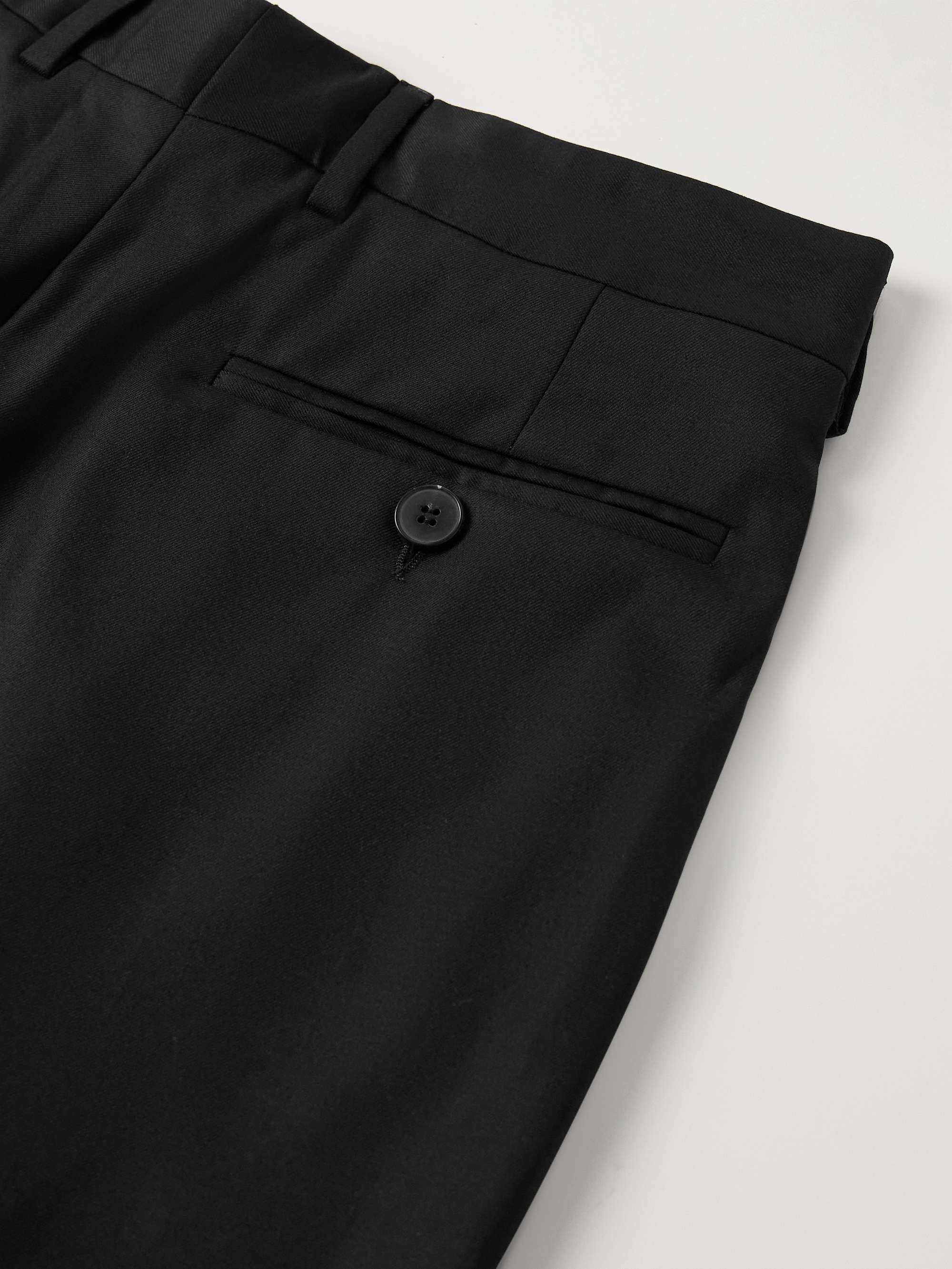 Henry's Perfect Straight-Leg Pleated Super 170s Virgin Wool-Twill Trousers view